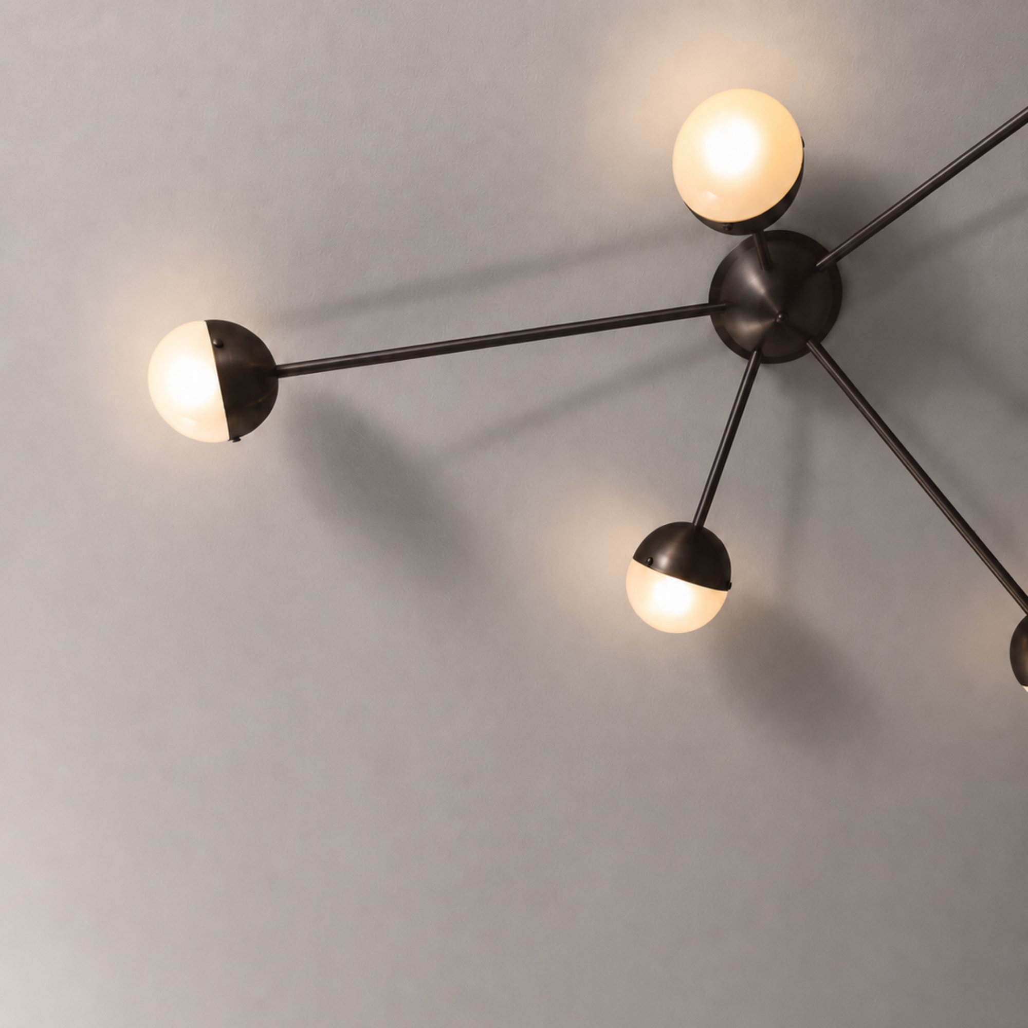 Schwung Molecule Spark 5 Light Flush/Wall Sconce Light - Frosted Glass
