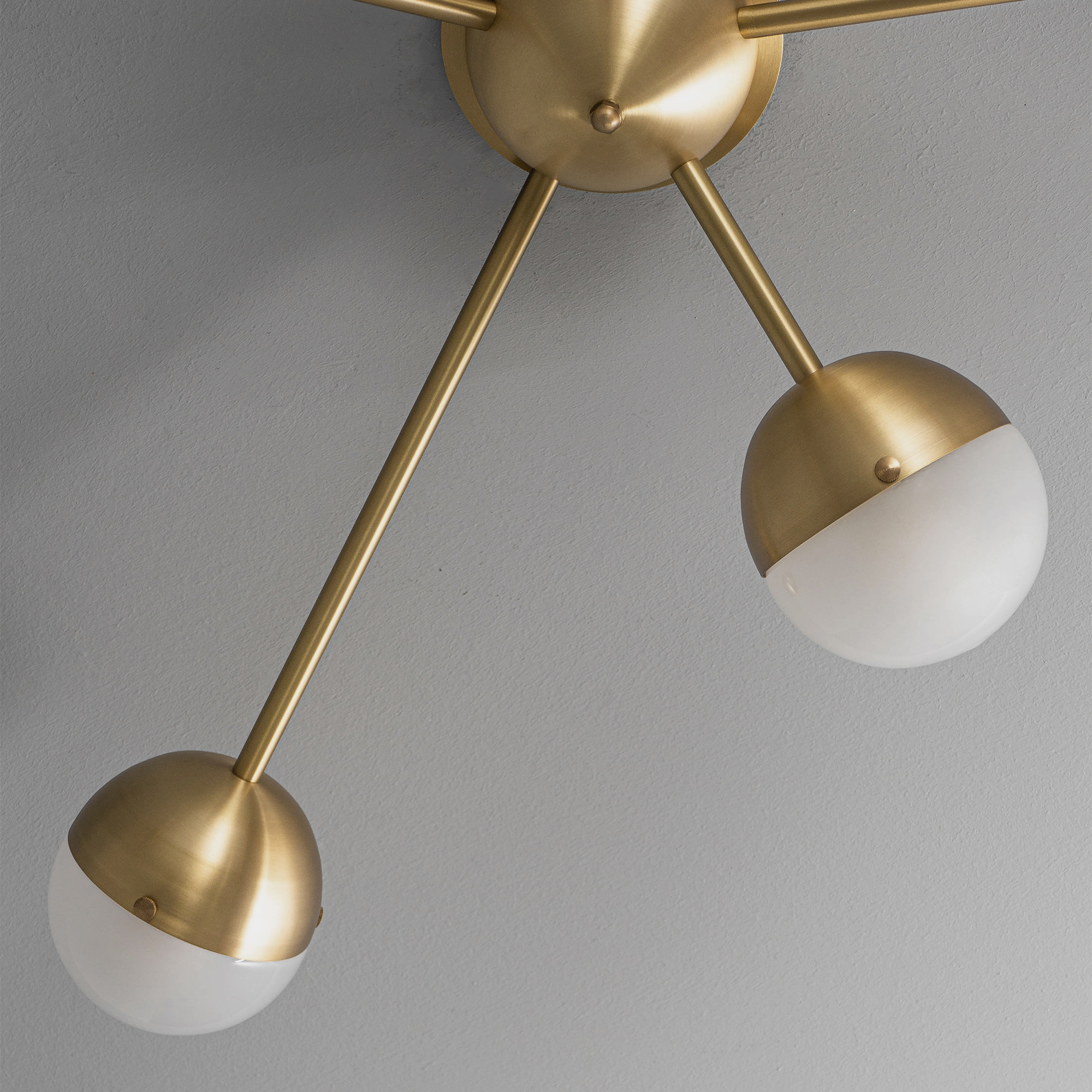 Schwung Molecule Spark 5 Light Flush/Wall Sconce Light - Frosted Glass