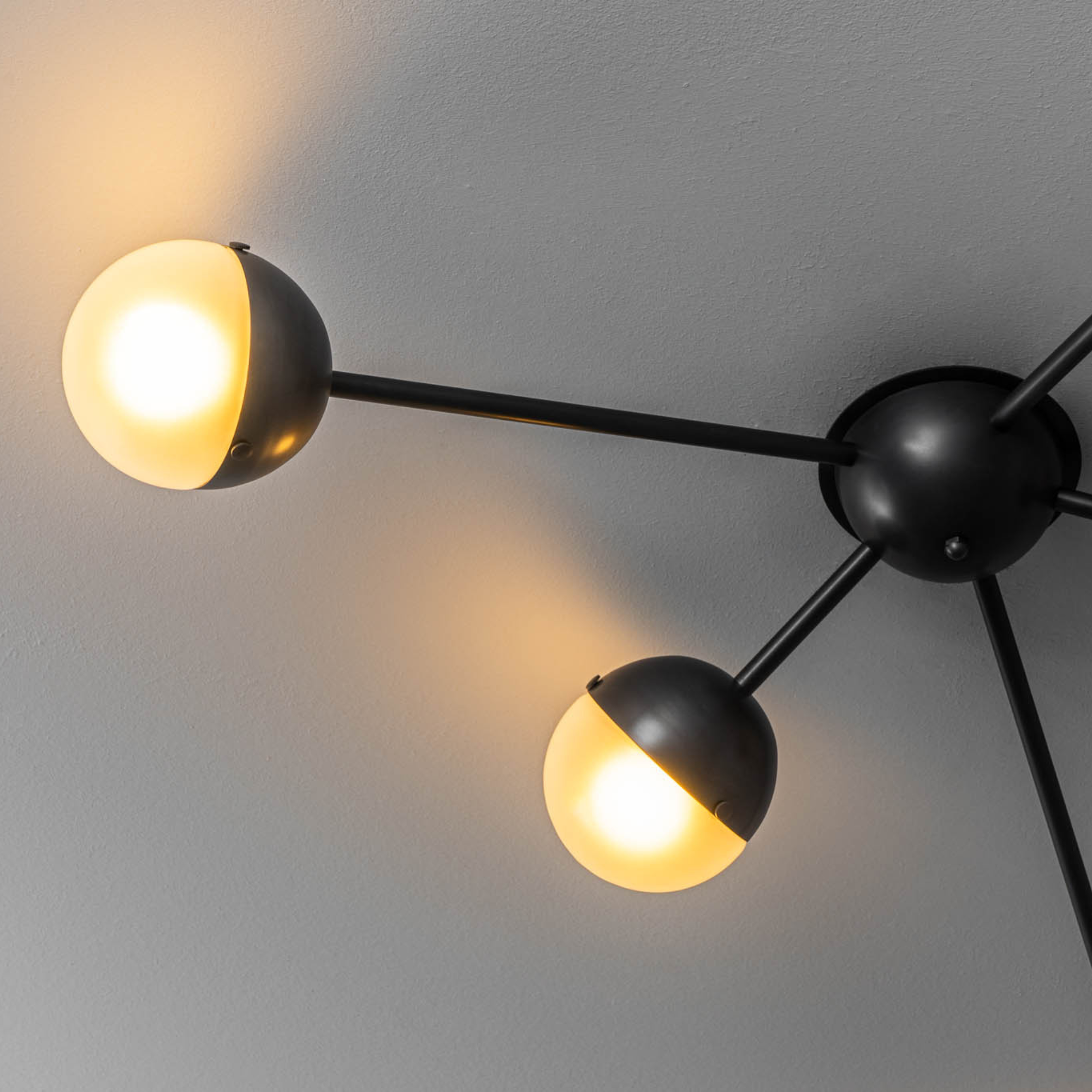 Schwung Molecule Spark 5 Light Flush/Wall Sconce Light - Frosted Glass