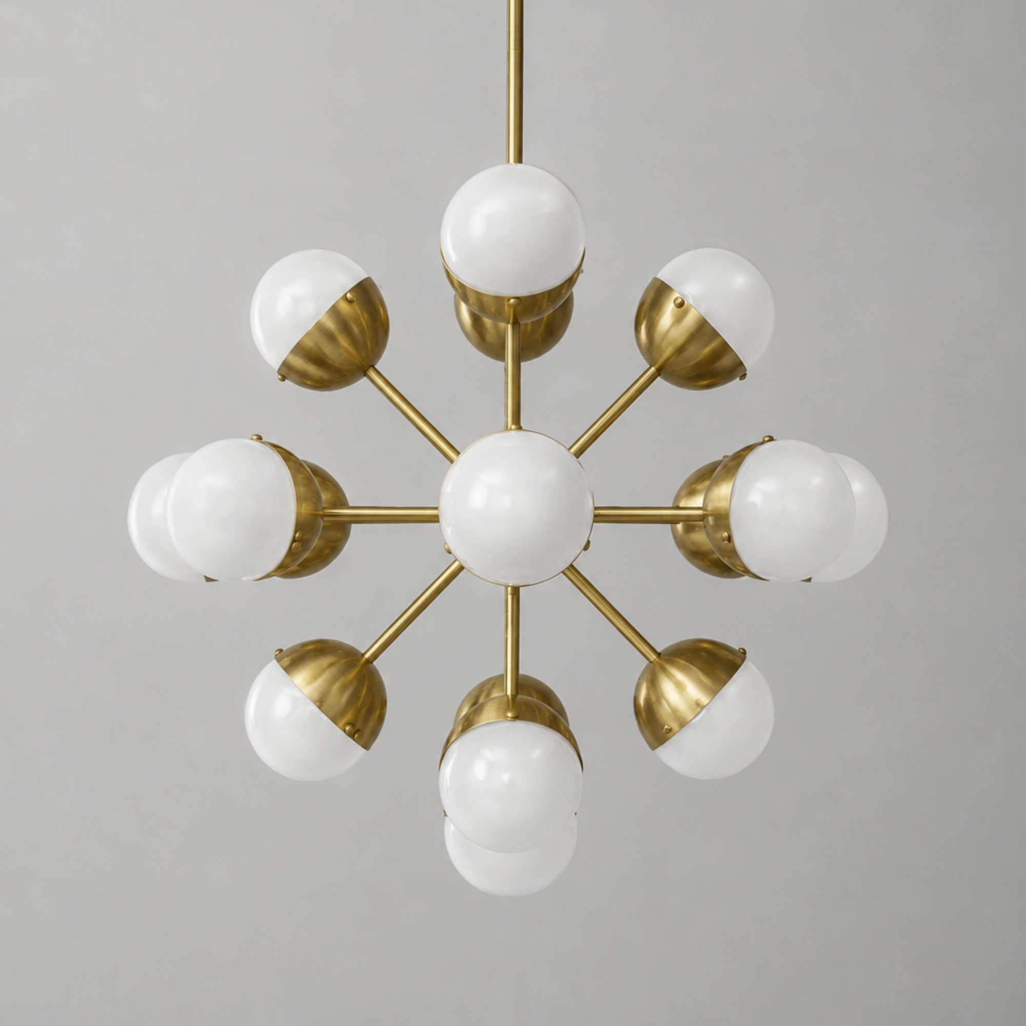 Schwung Molecule Spark Oval 17 Light Chandelier - Frosted Glass
