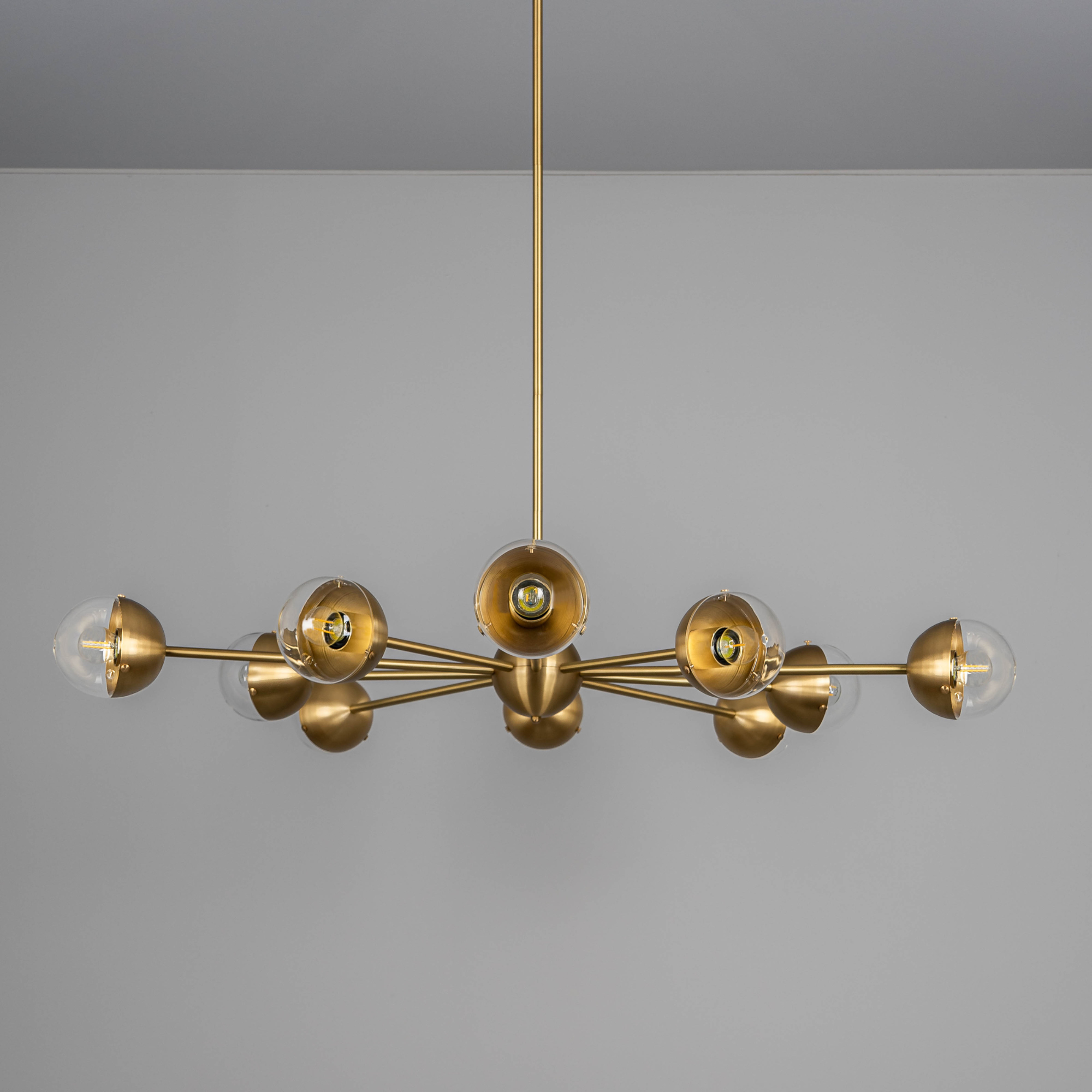 Schwung Molecule Spark Round 10 Light Chandelier - Transparent Glass