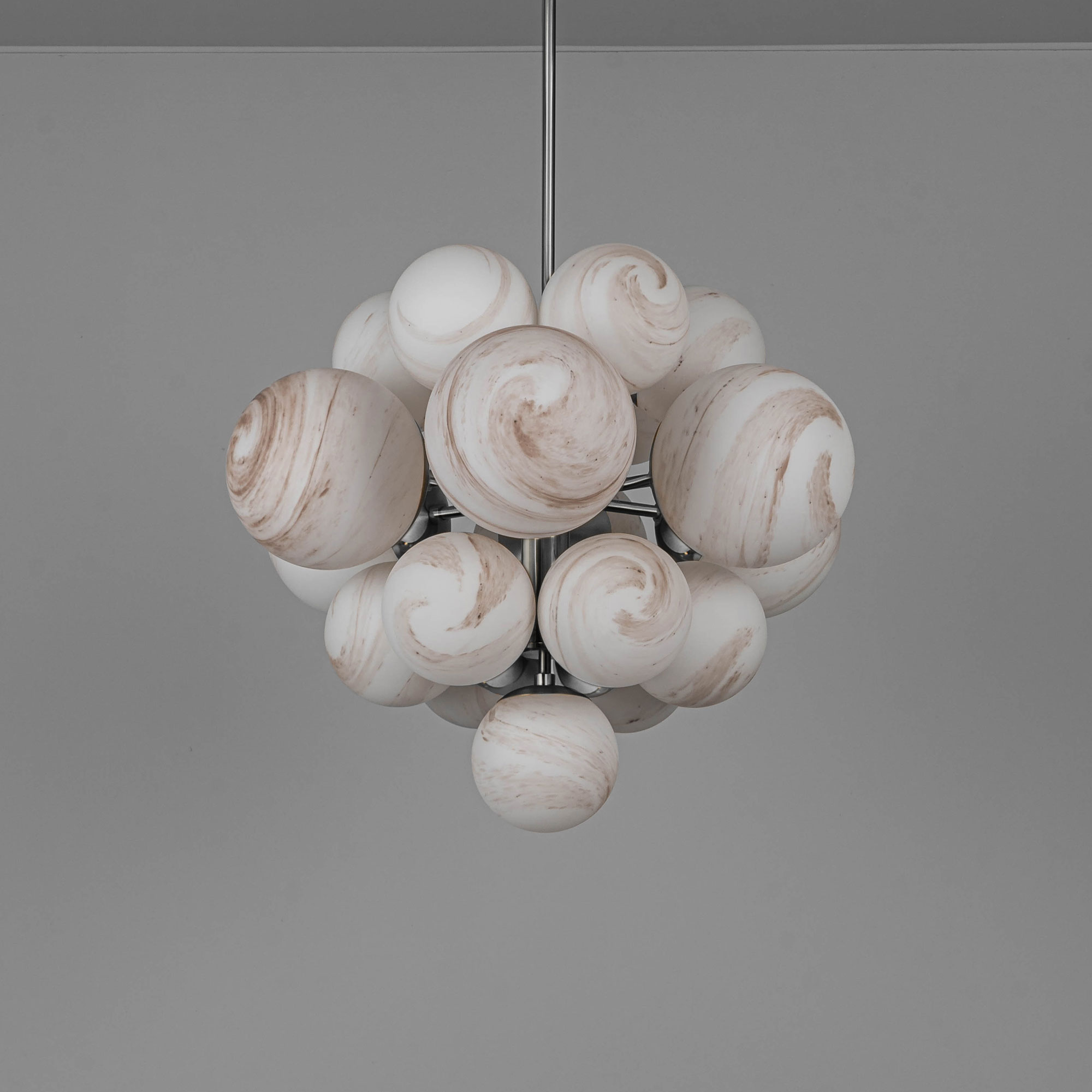 Schwung Nova 19 Light Chandelier - Marble Glass