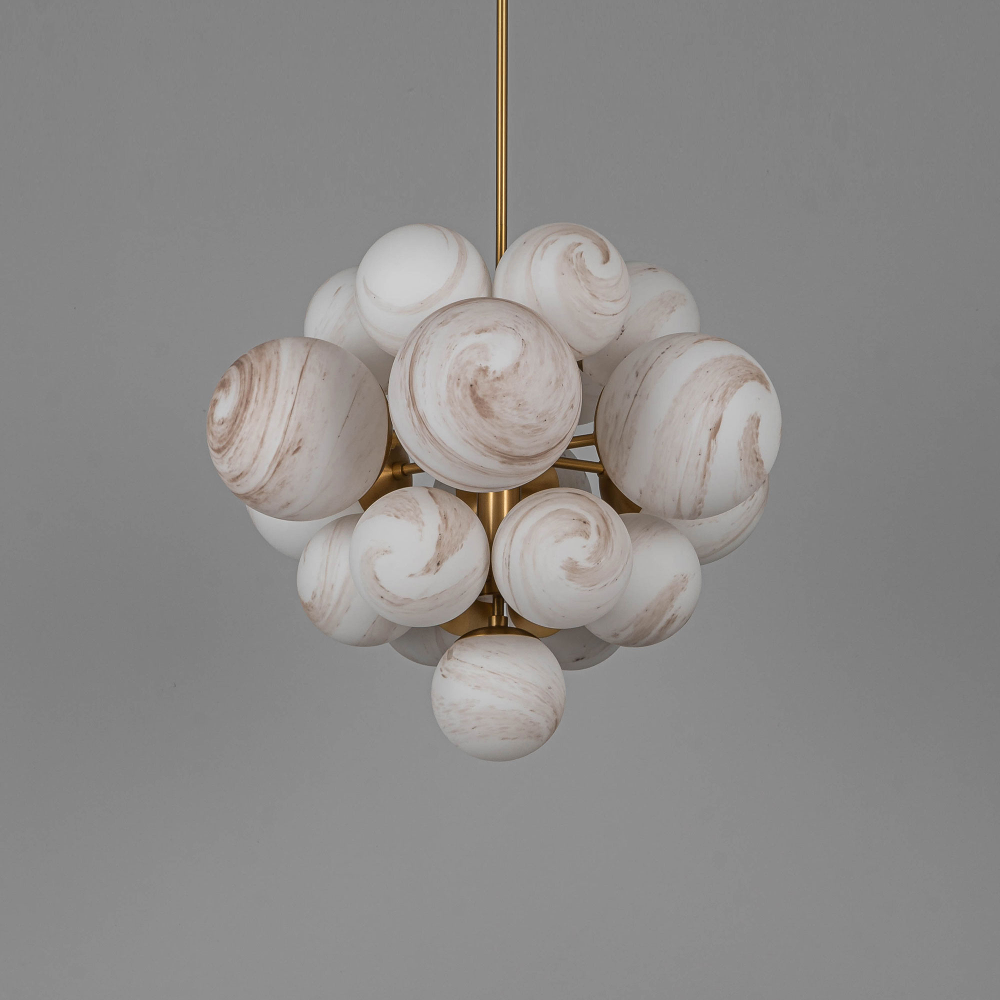 Schwung Nova 19 Light Chandelier - Marble Glass