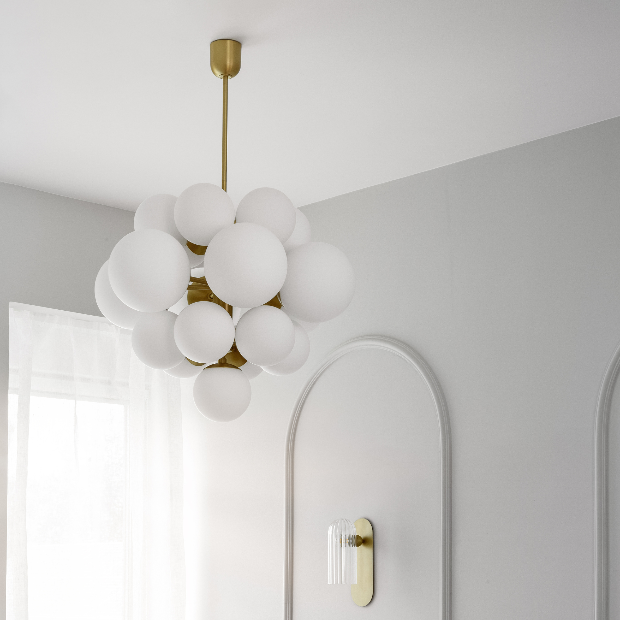 Schwung Nova 19 Light Chandelier - Opal Mat Glass