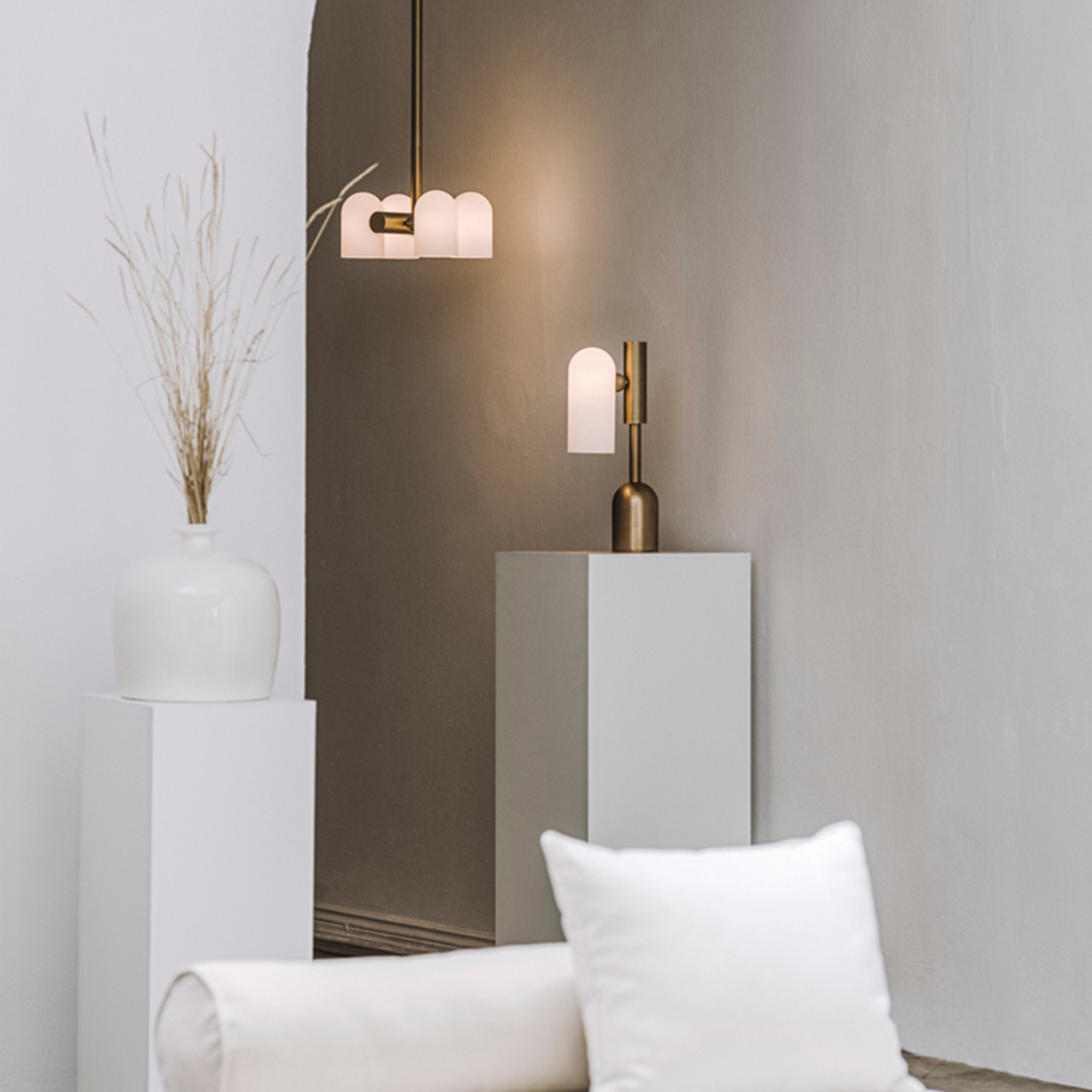 Schwung Odyssey 4 Light Pendant - Opal Mat Glass