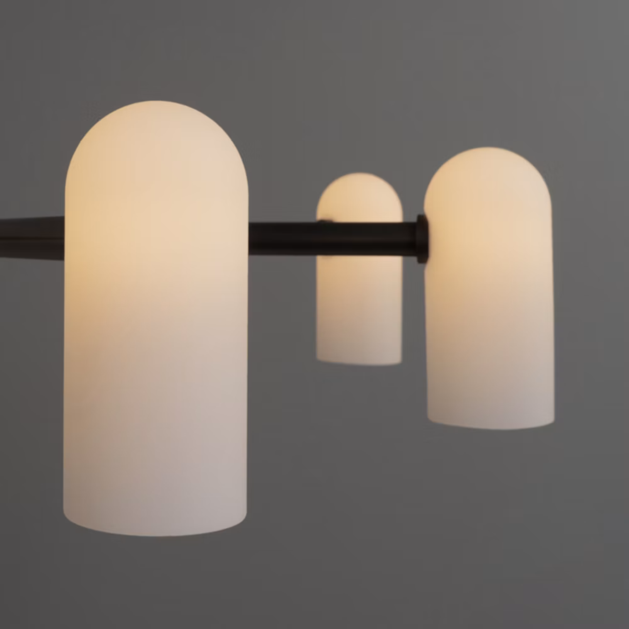 Schwung Odyssey Round Small 6 Light Chandelier - Opal Mat Glass