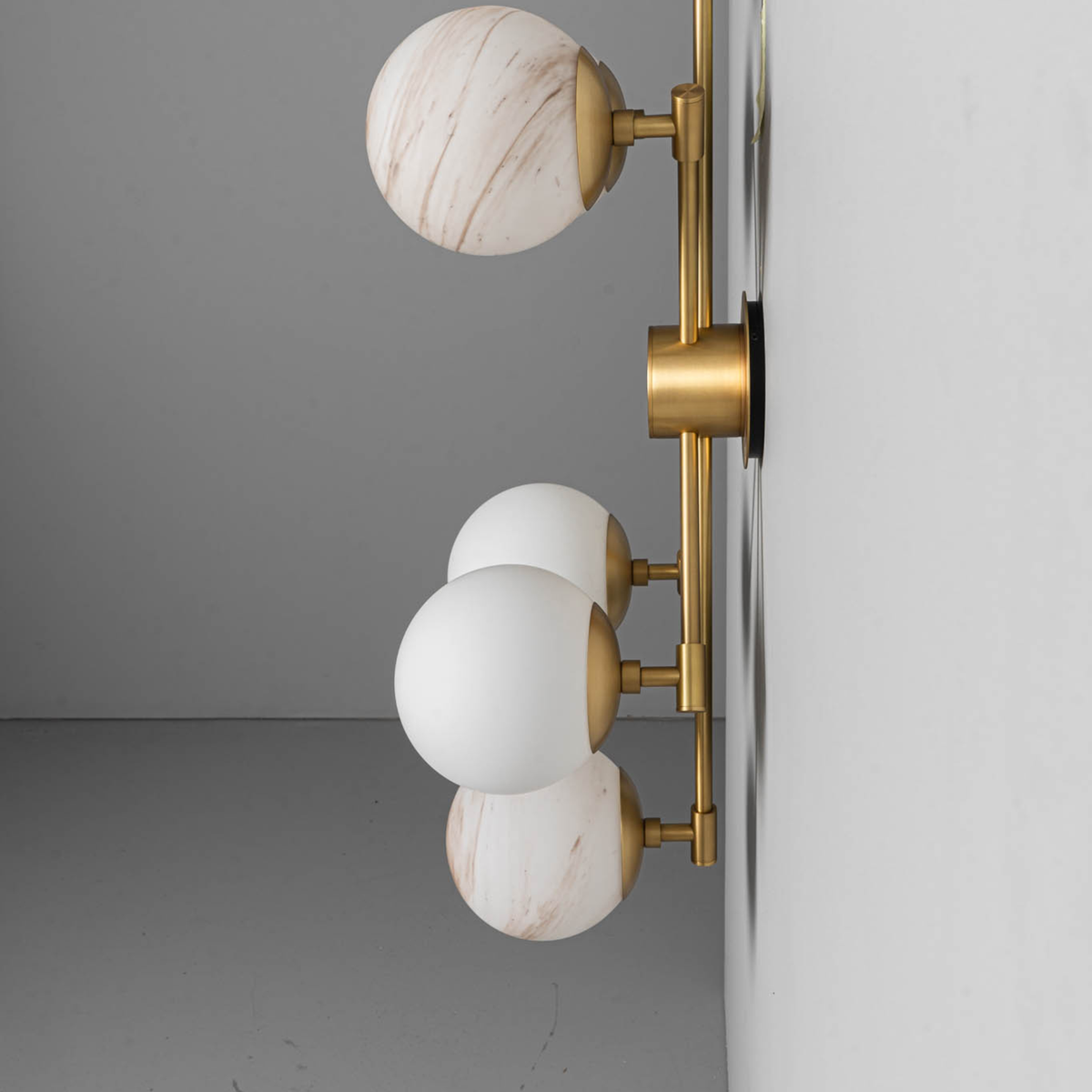 Schwung Orion 6 Light Flush/Wall Sconce Light - Marble Glass