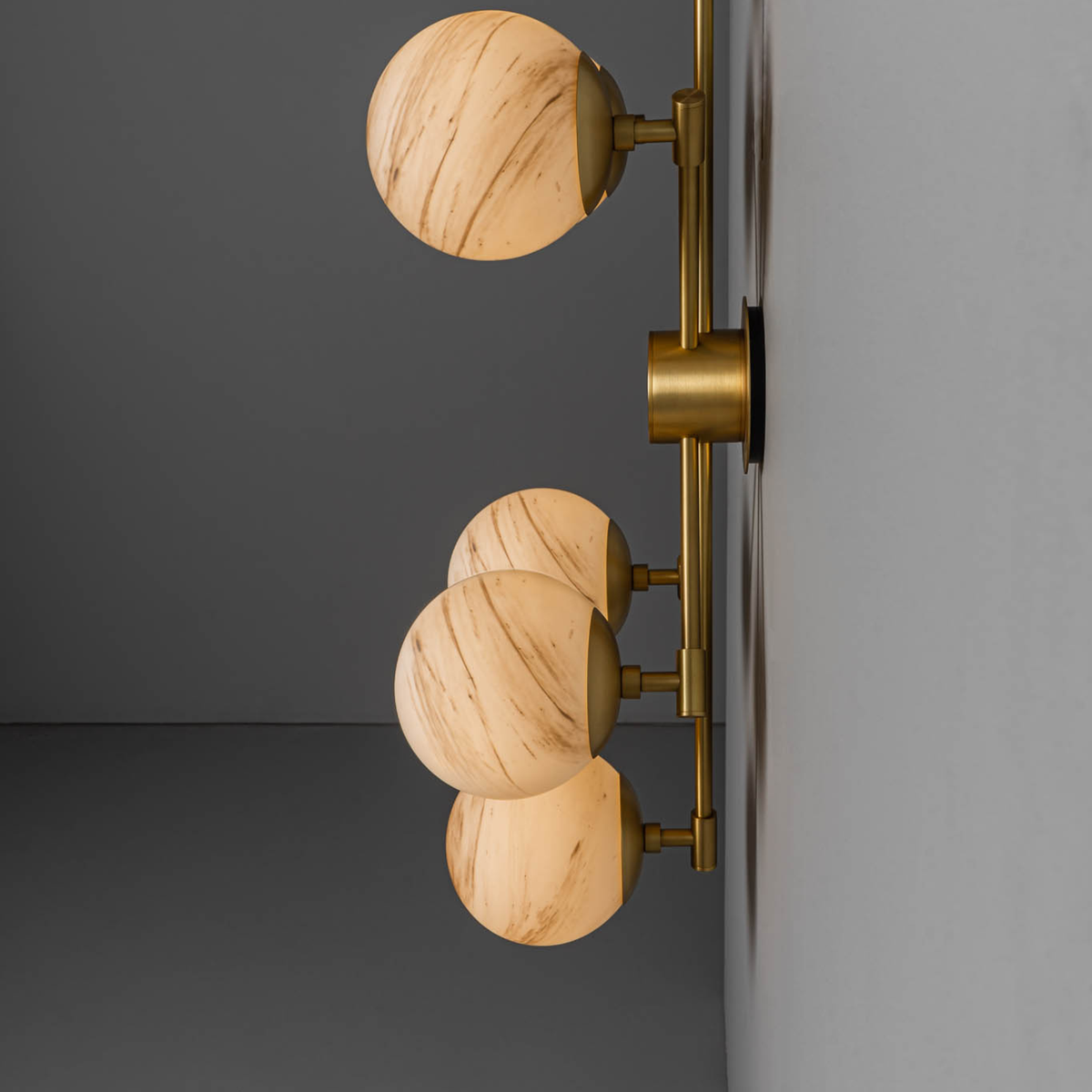 Schwung Orion 6 Light Flush/Wall Sconce Light - Marble Glass