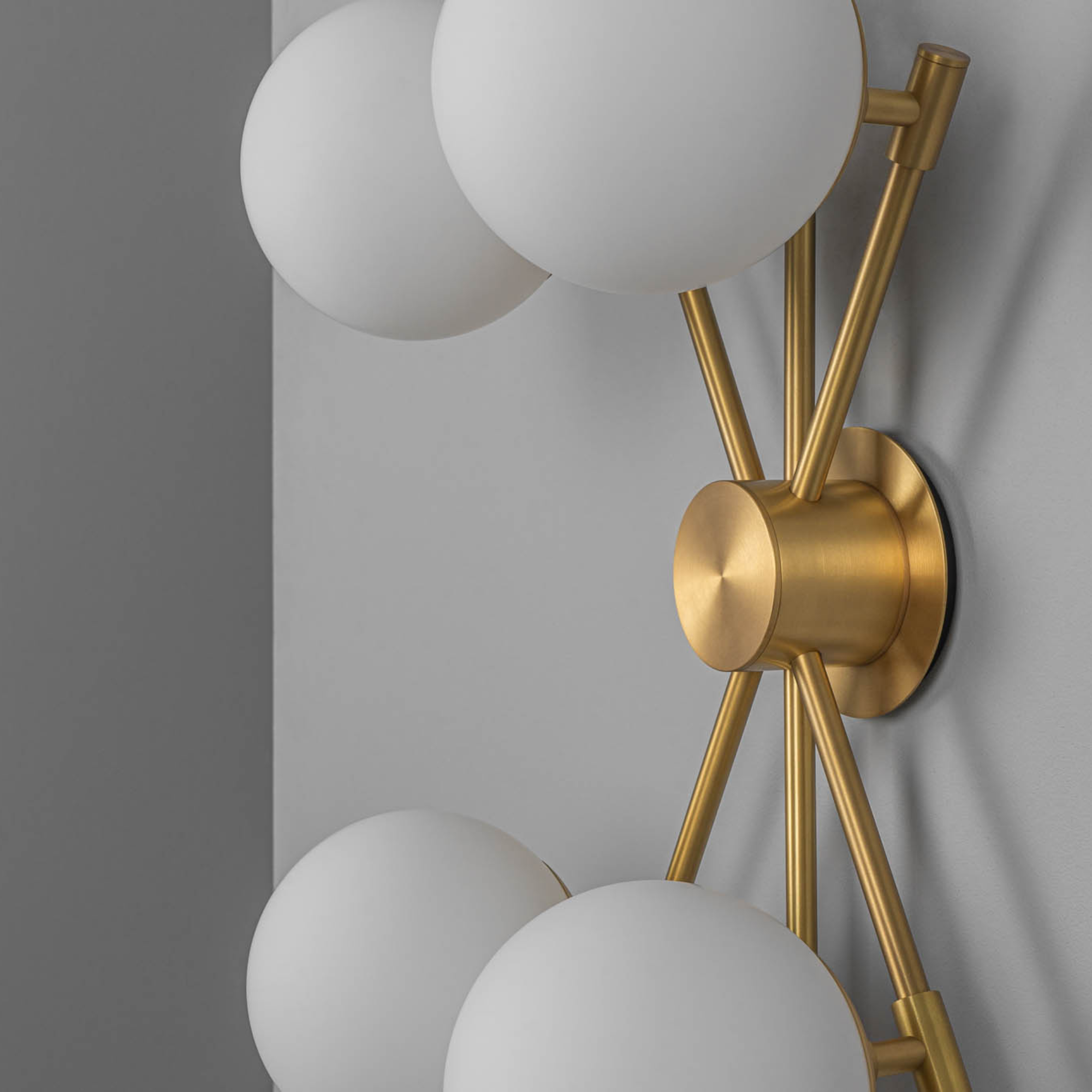 Schwung Orion 6 Light Flush/Wall Sconce Light - Opal Mat Glass