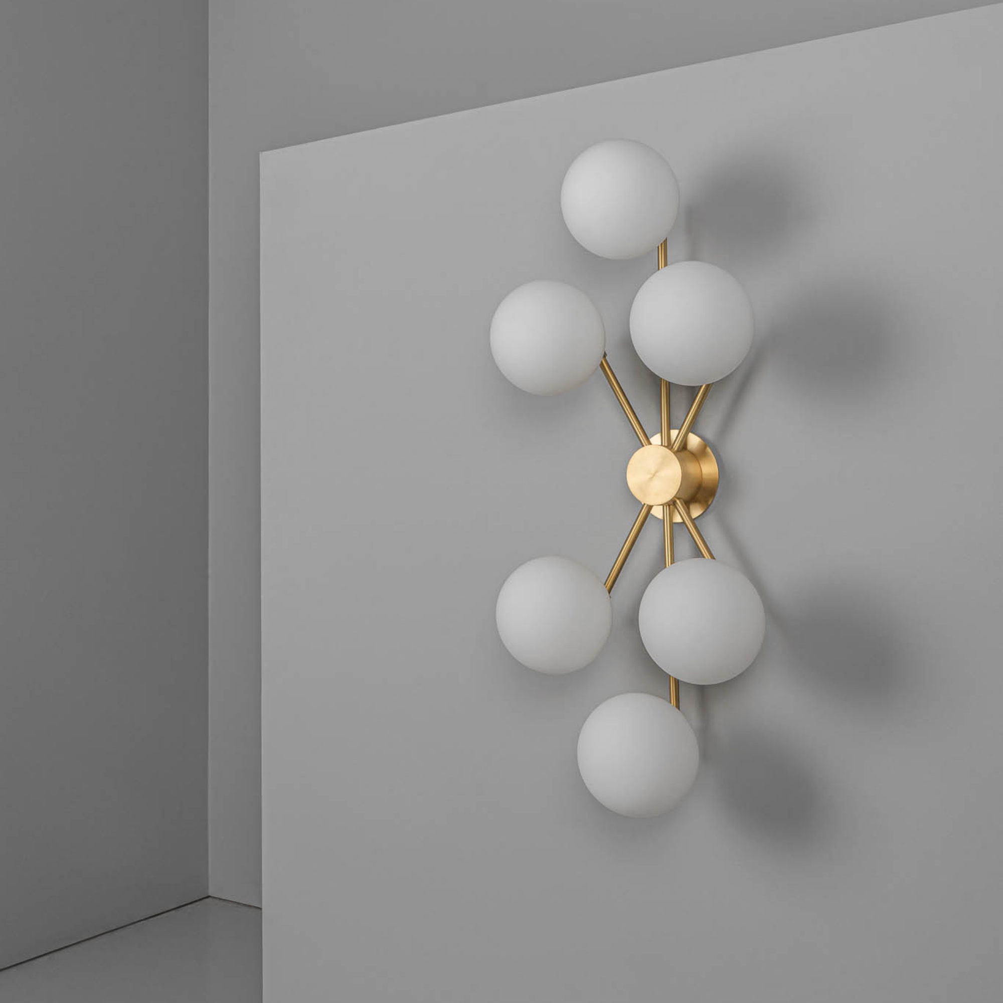 Schwung Orion 6 Light Flush/Wall Sconce Light - Opal Mat Glass
