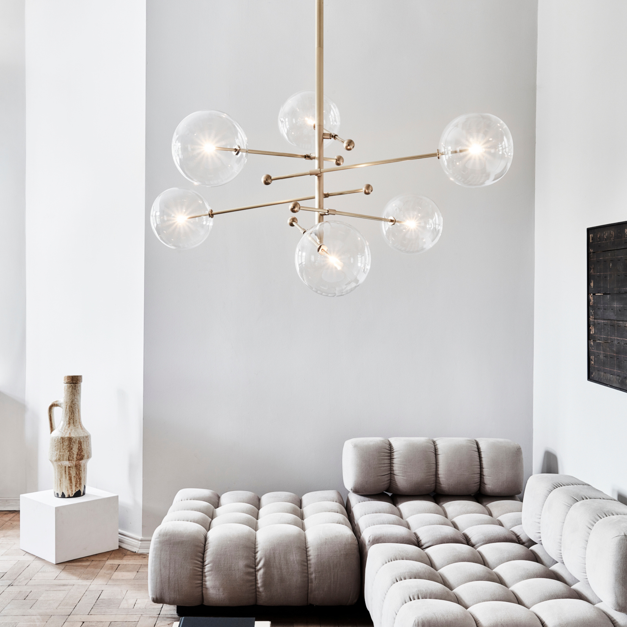 Schwung RD15 6 Arms Chandelier - Transparent Glass