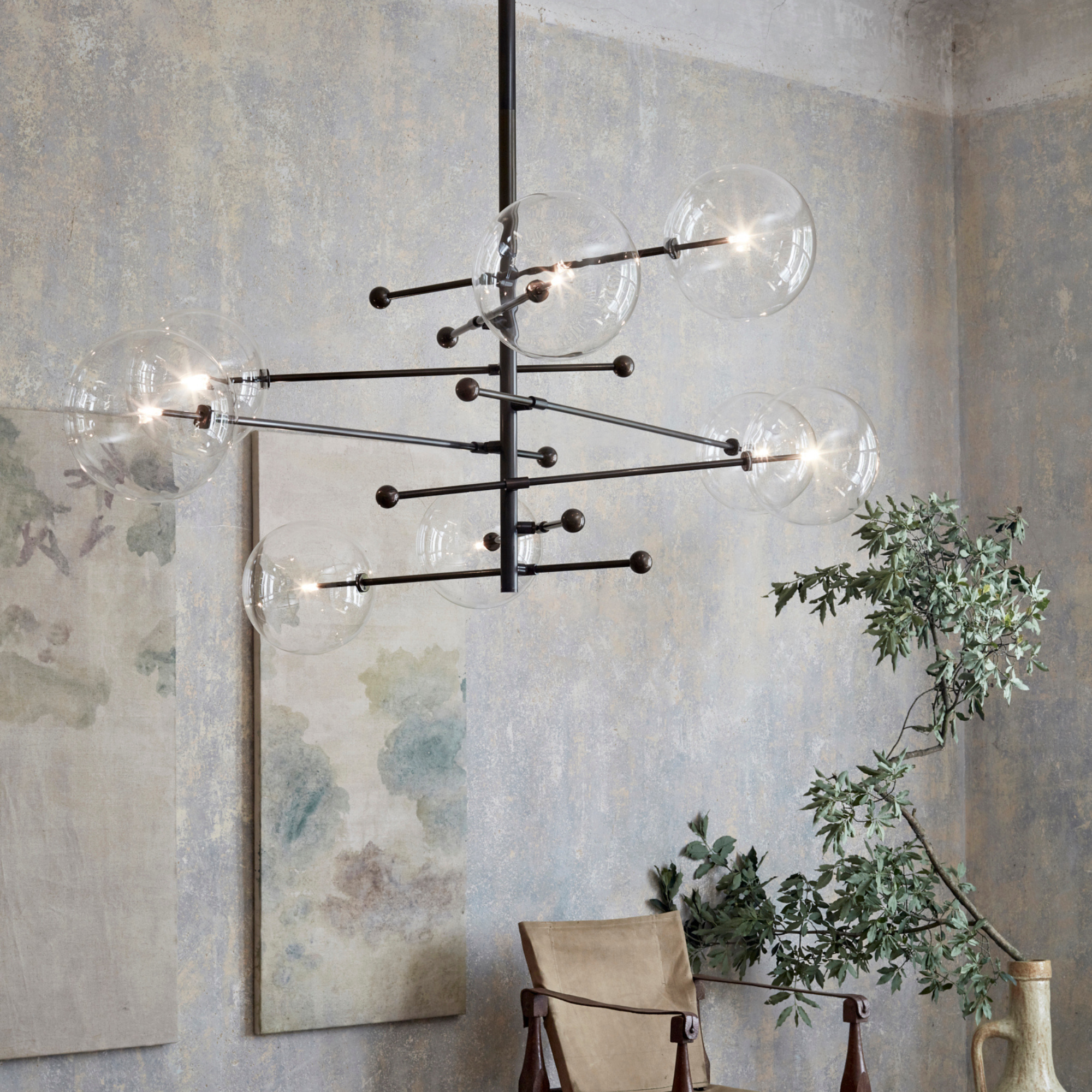 Schwung RD15 8 Arms Chandelier - Transparent Glass