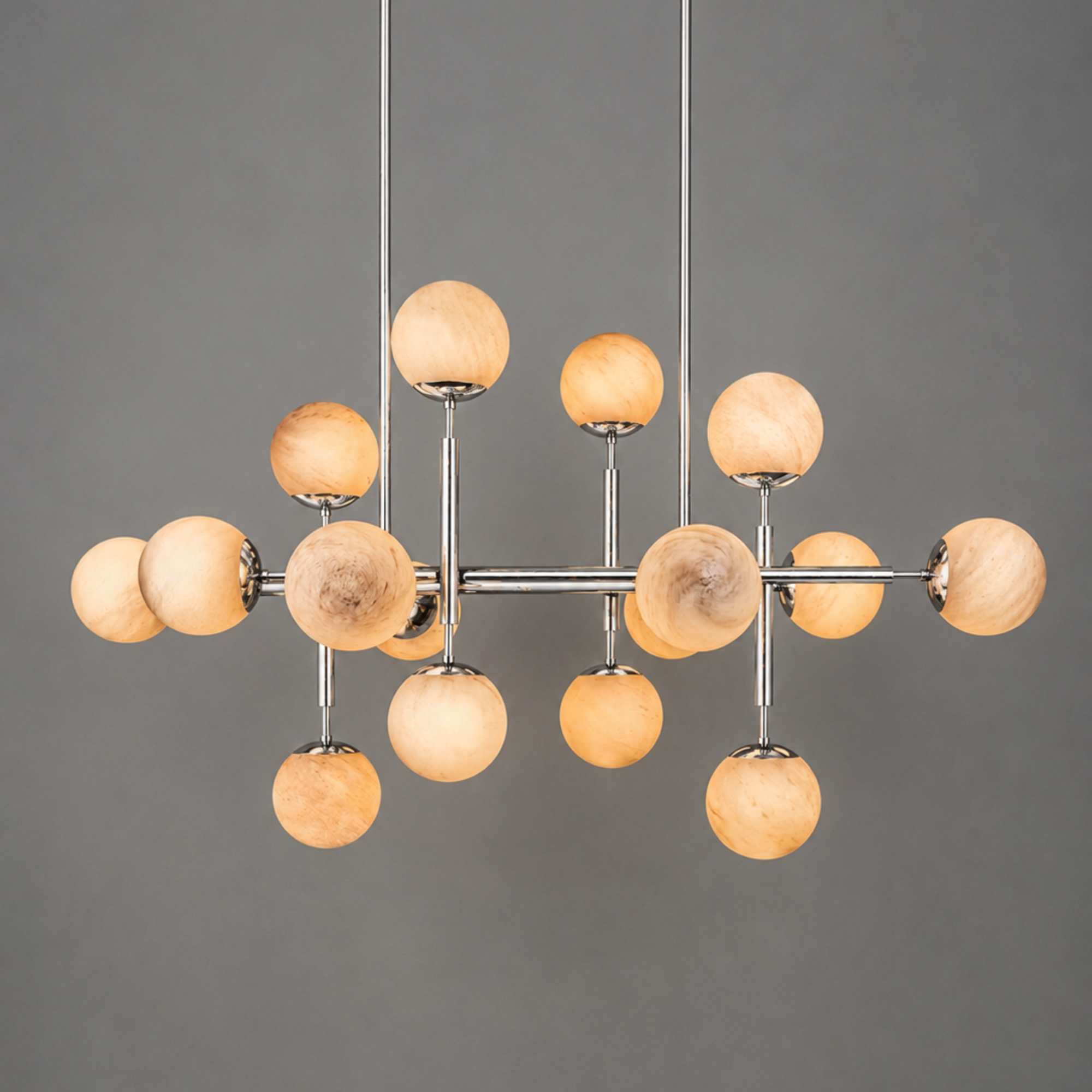 Schwung Riegel 16 Light Chandelier - Marble Glass