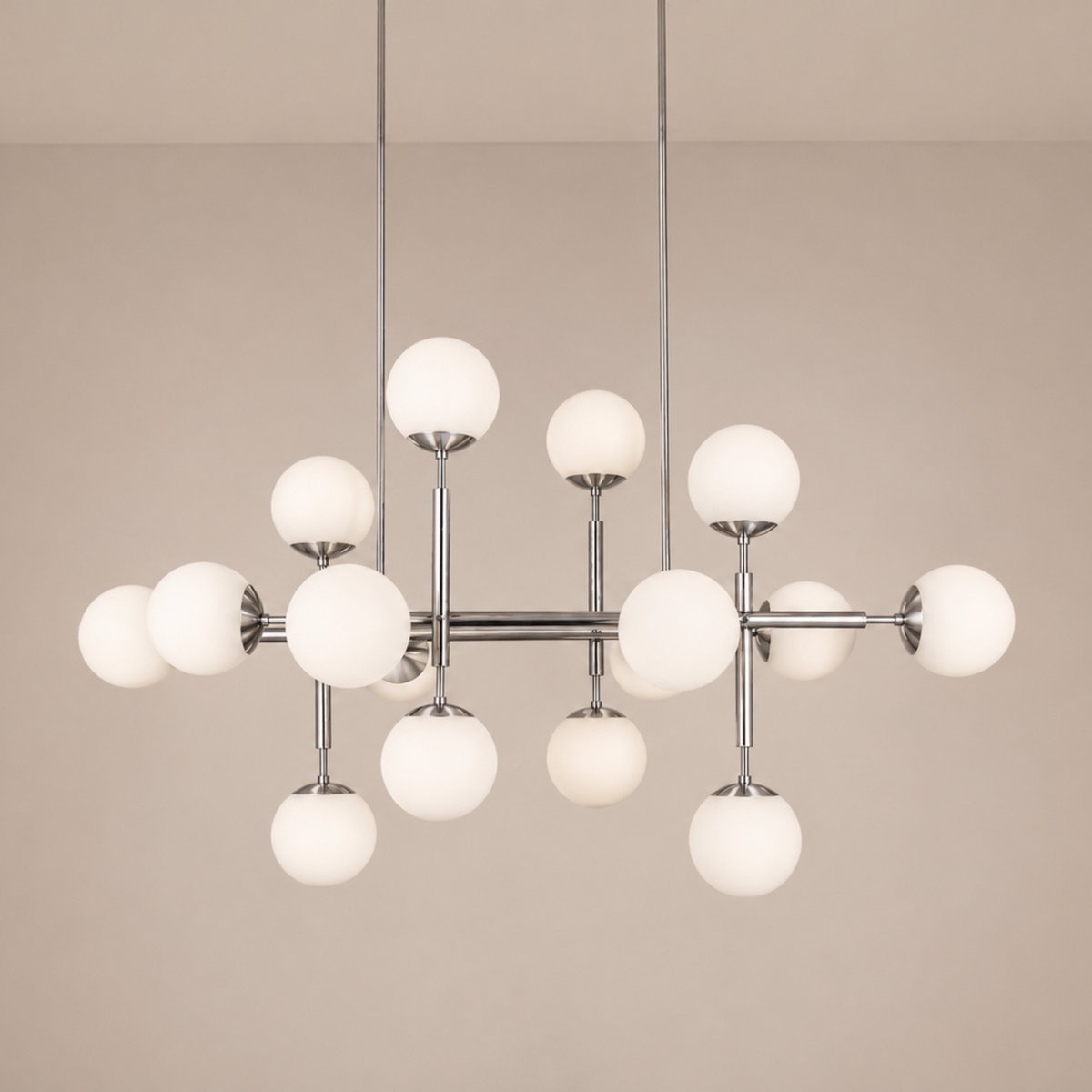 Schwung Riegel 16 Light Chandelier - Opal Mat Glass