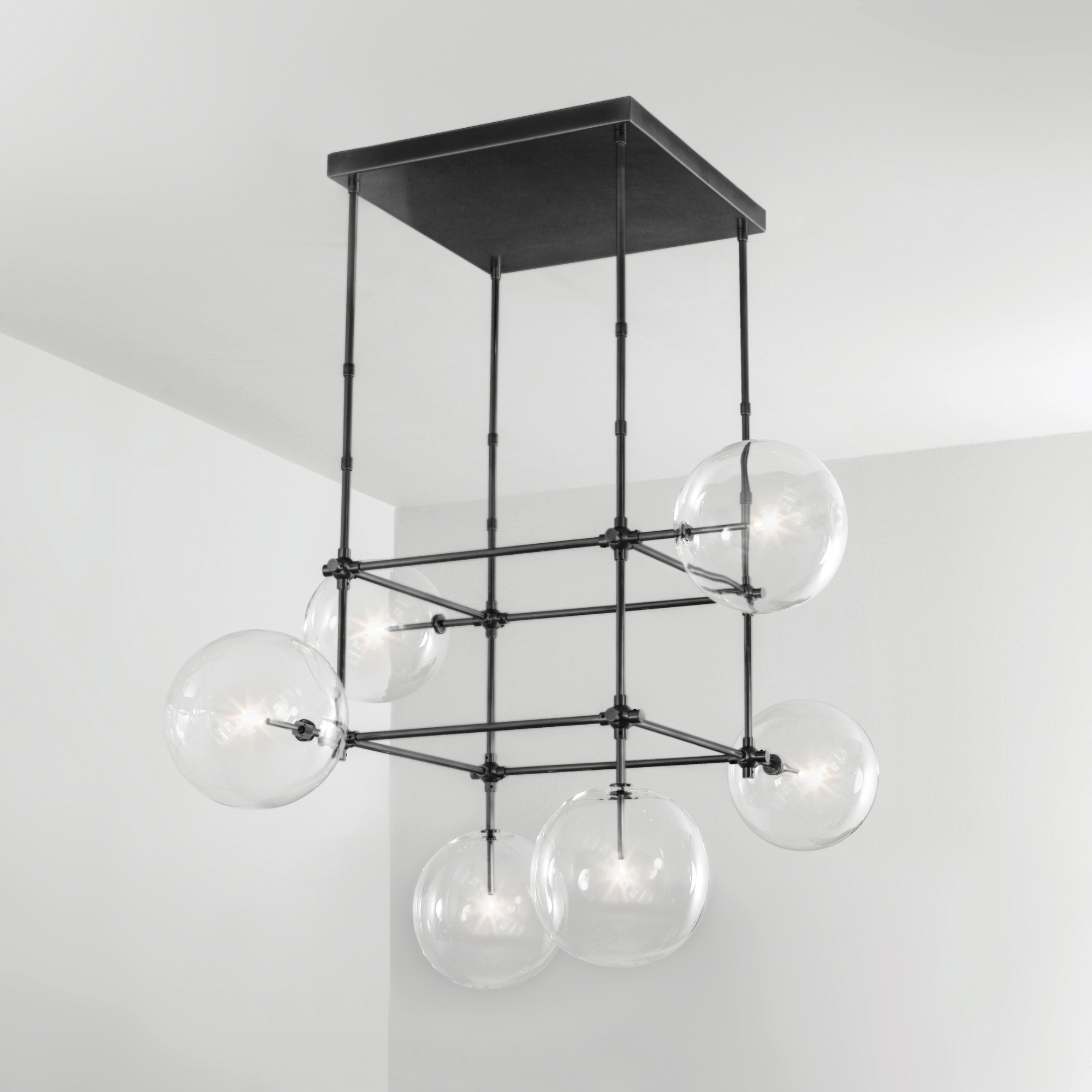 Schwung Soap 6 DT 6 Light Chandelier - Transparent Glass