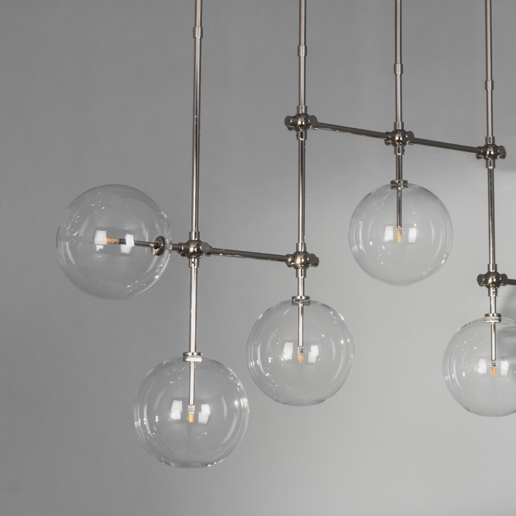Schwung Soap B7 Medium 7 Light Chandelier - Transparent Glass