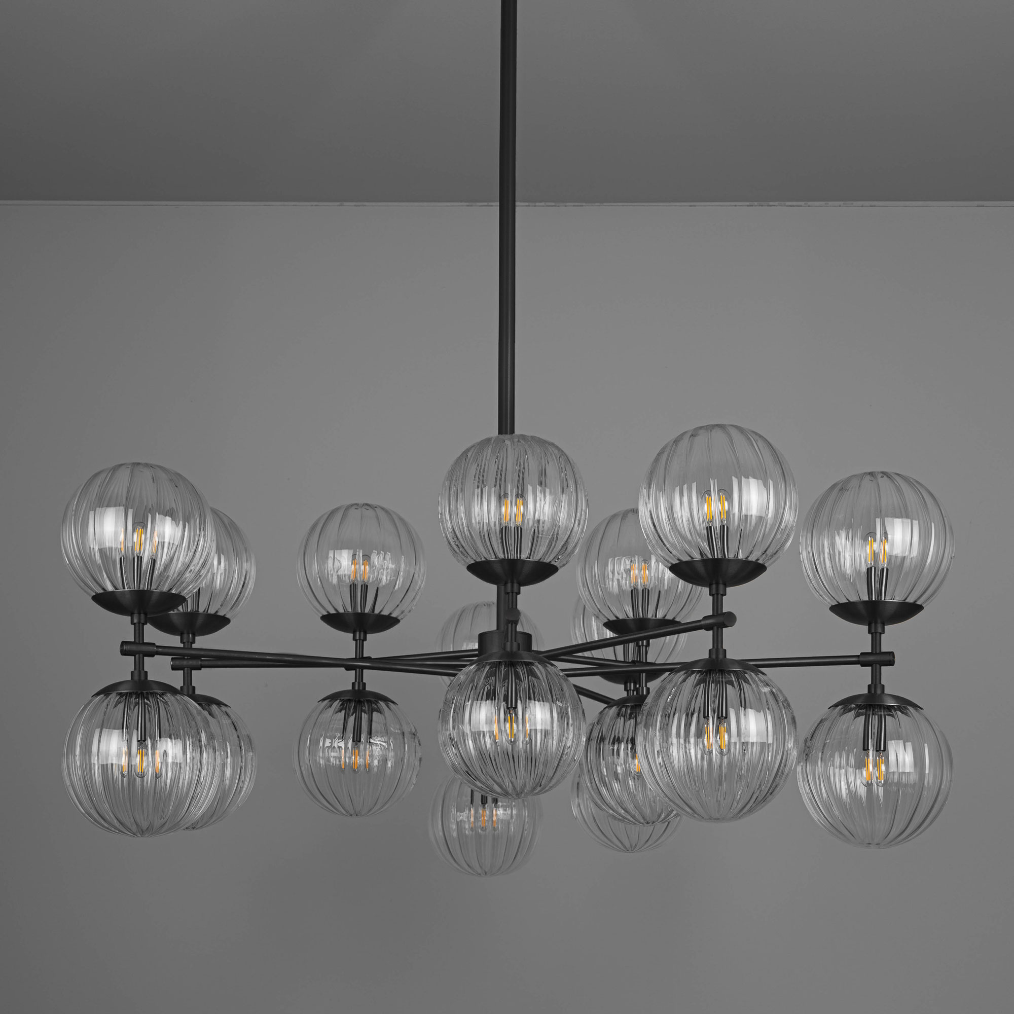 Schwung Zodiac 18 Light Chandelier - Dries Ribbon Glass