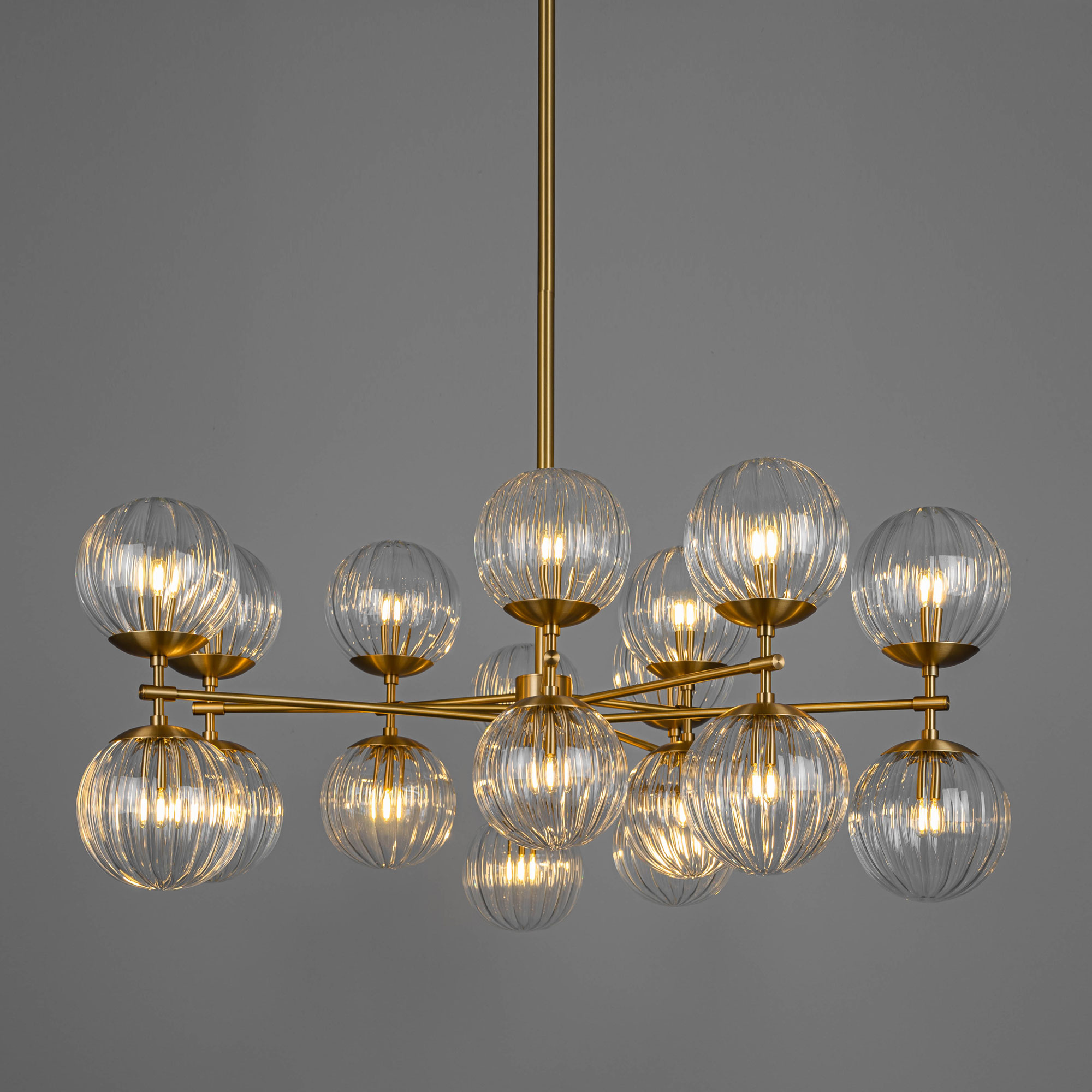 Schwung Zodiac 18 Light Chandelier - Dries Ribbon Glass