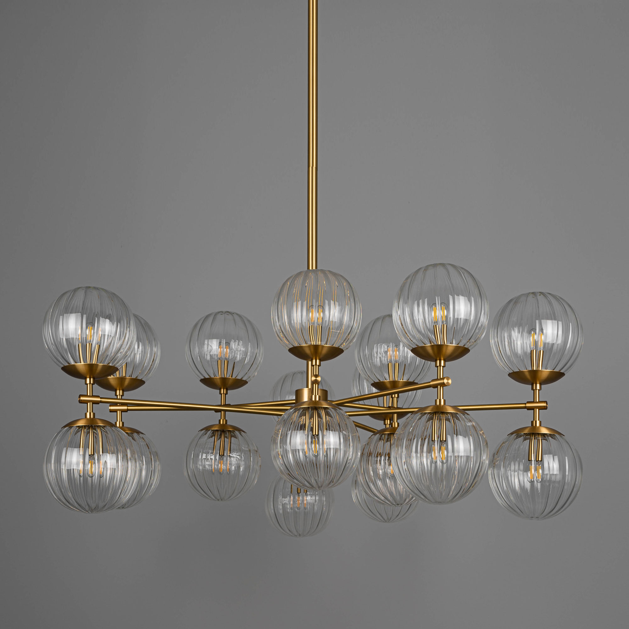 Schwung Zodiac 18 Light Chandelier - Dries Ribbon Glass