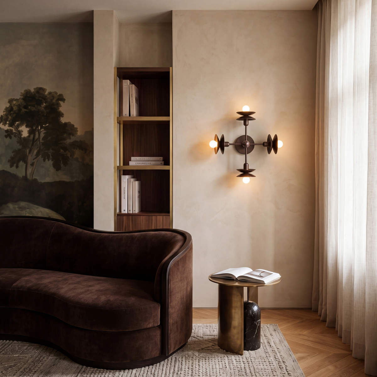 Schwung Babylon 4 Light Flush/Wall Sconce Light