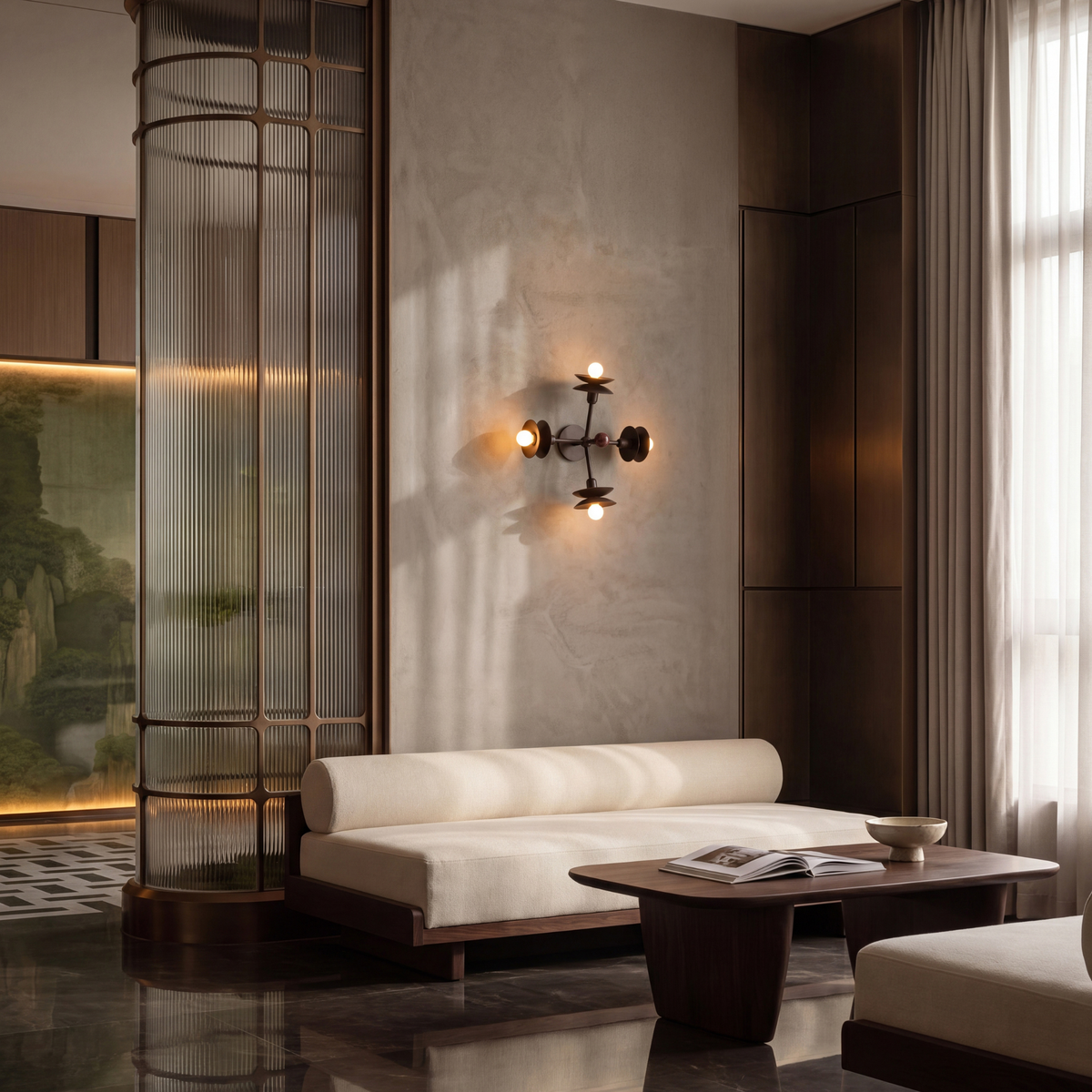 Schwung Babylon 4 Light Flush/Wall Sconce Light