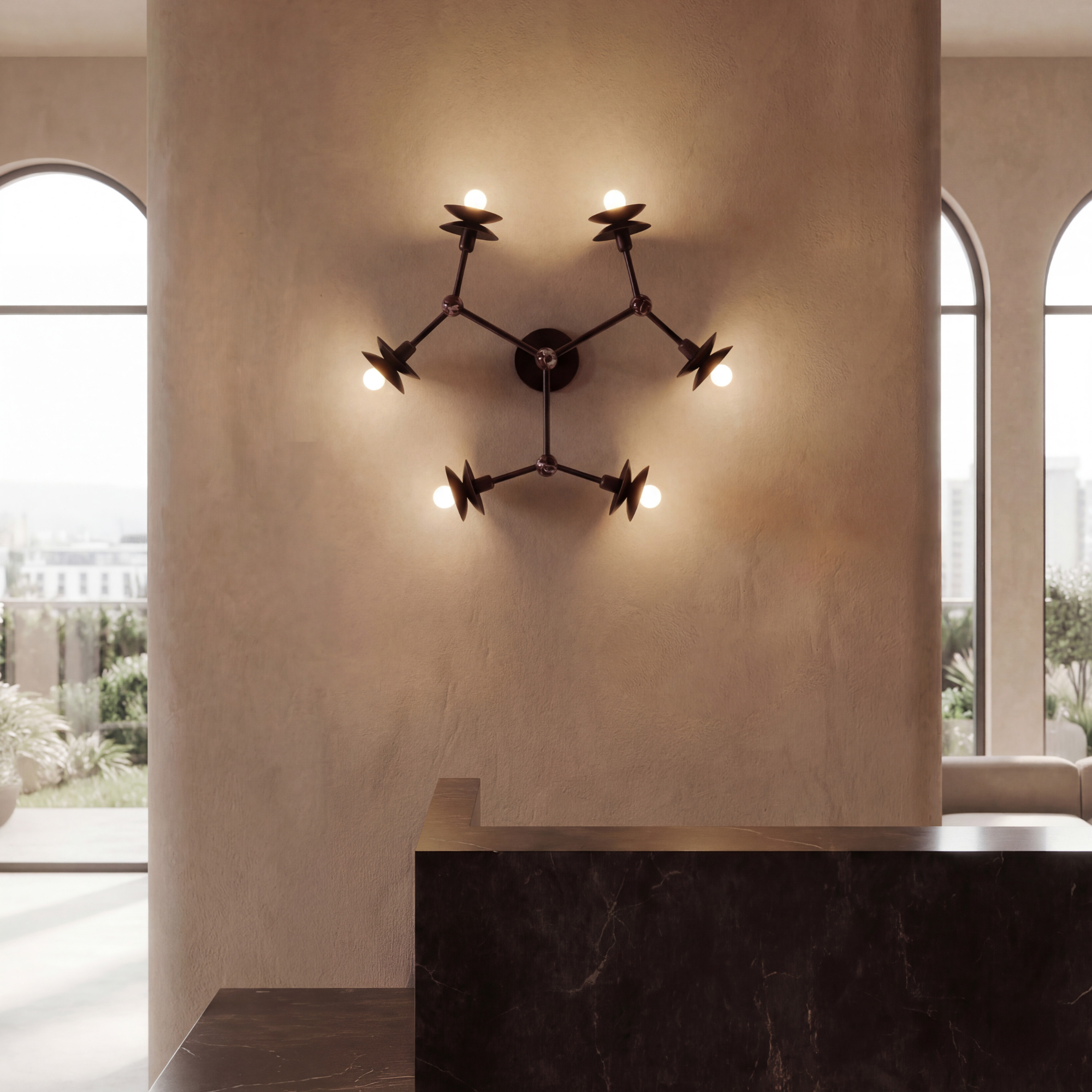 Schwung Babylon 6 Light Flush/Wall Sconce Light