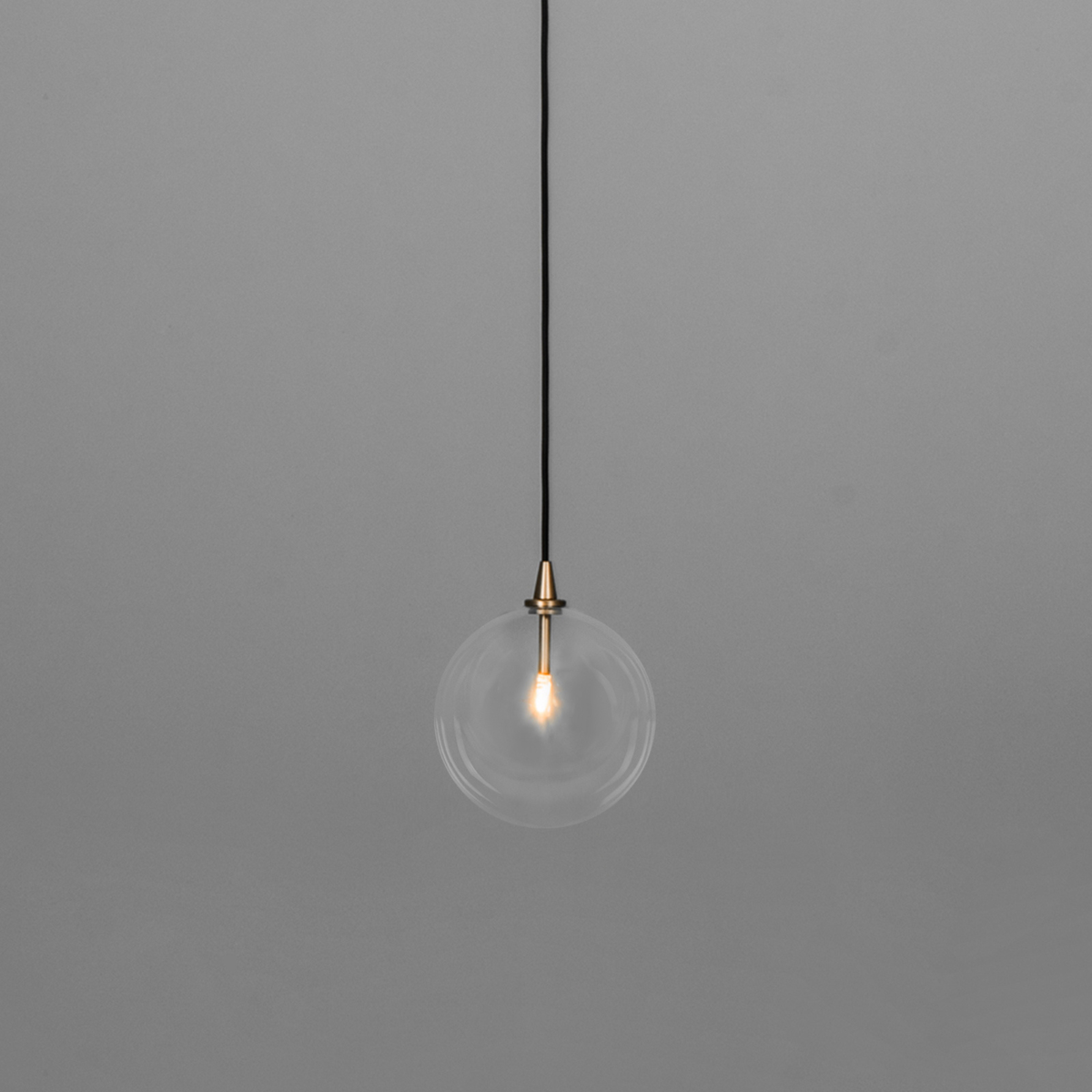 Schwung Glass Globe Single Pendant - Transparent Glass