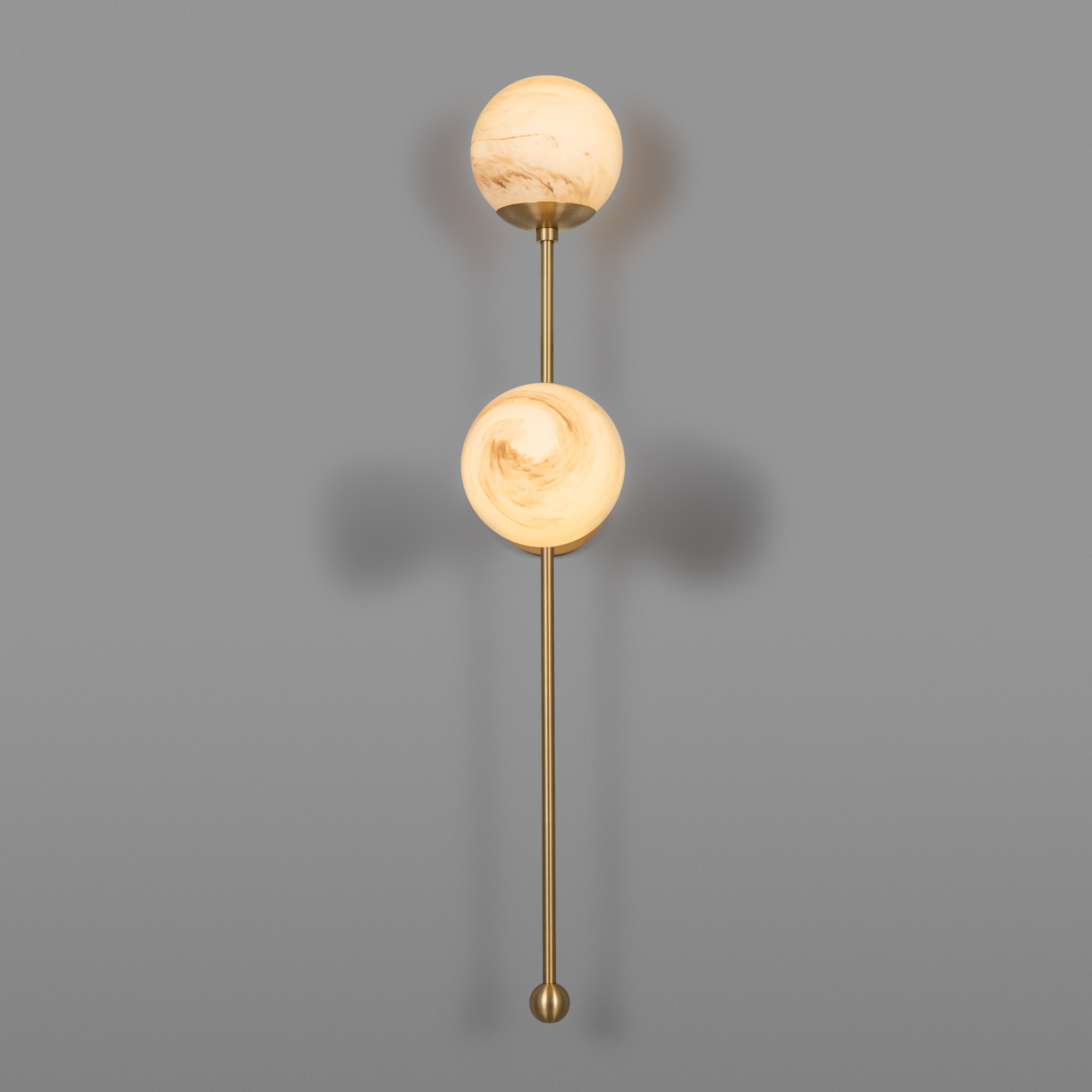 Schwung Globe Dual Wall Sconce Light - Marble Glass