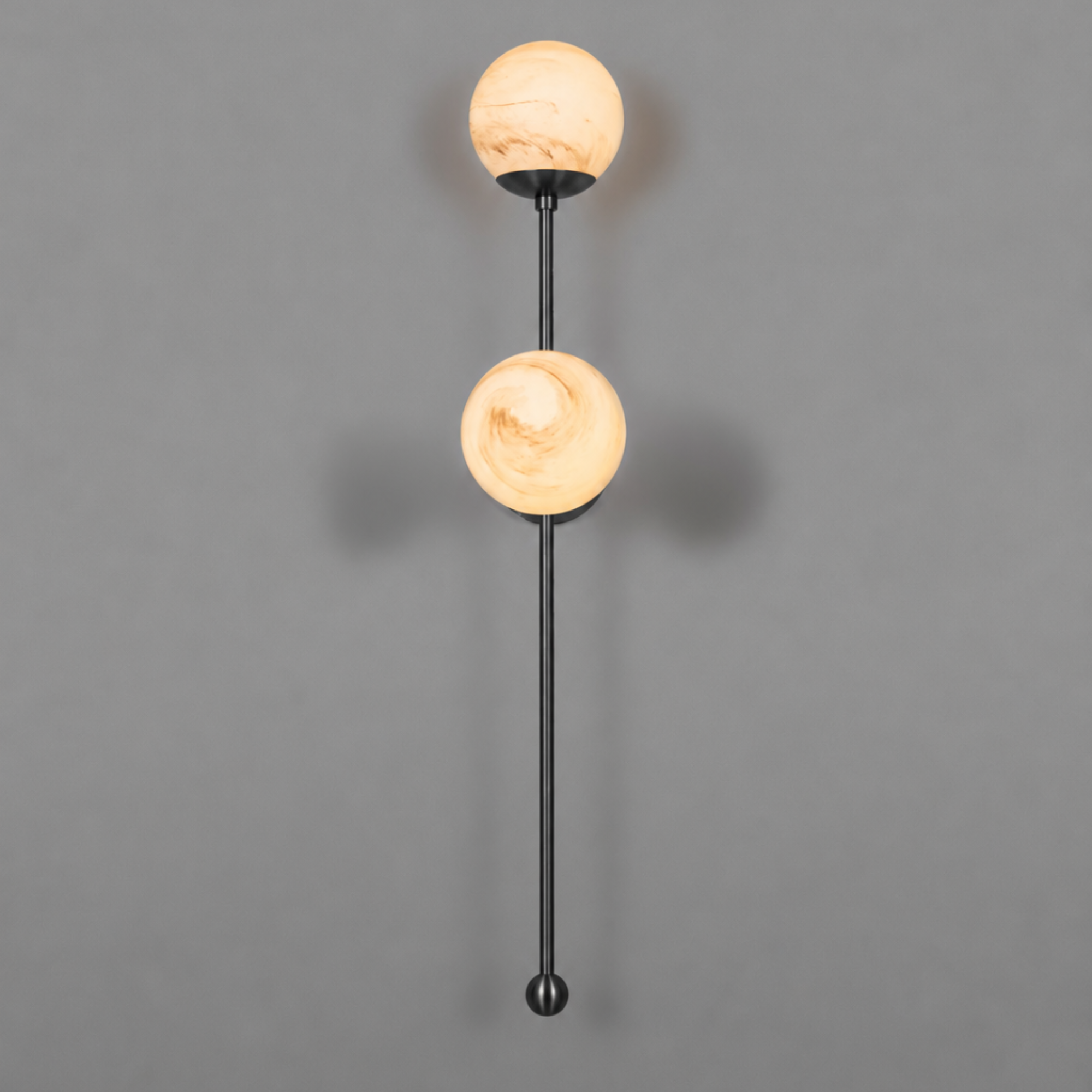 Schwung Globe Dual Wall Sconce Light - Marble Glass
