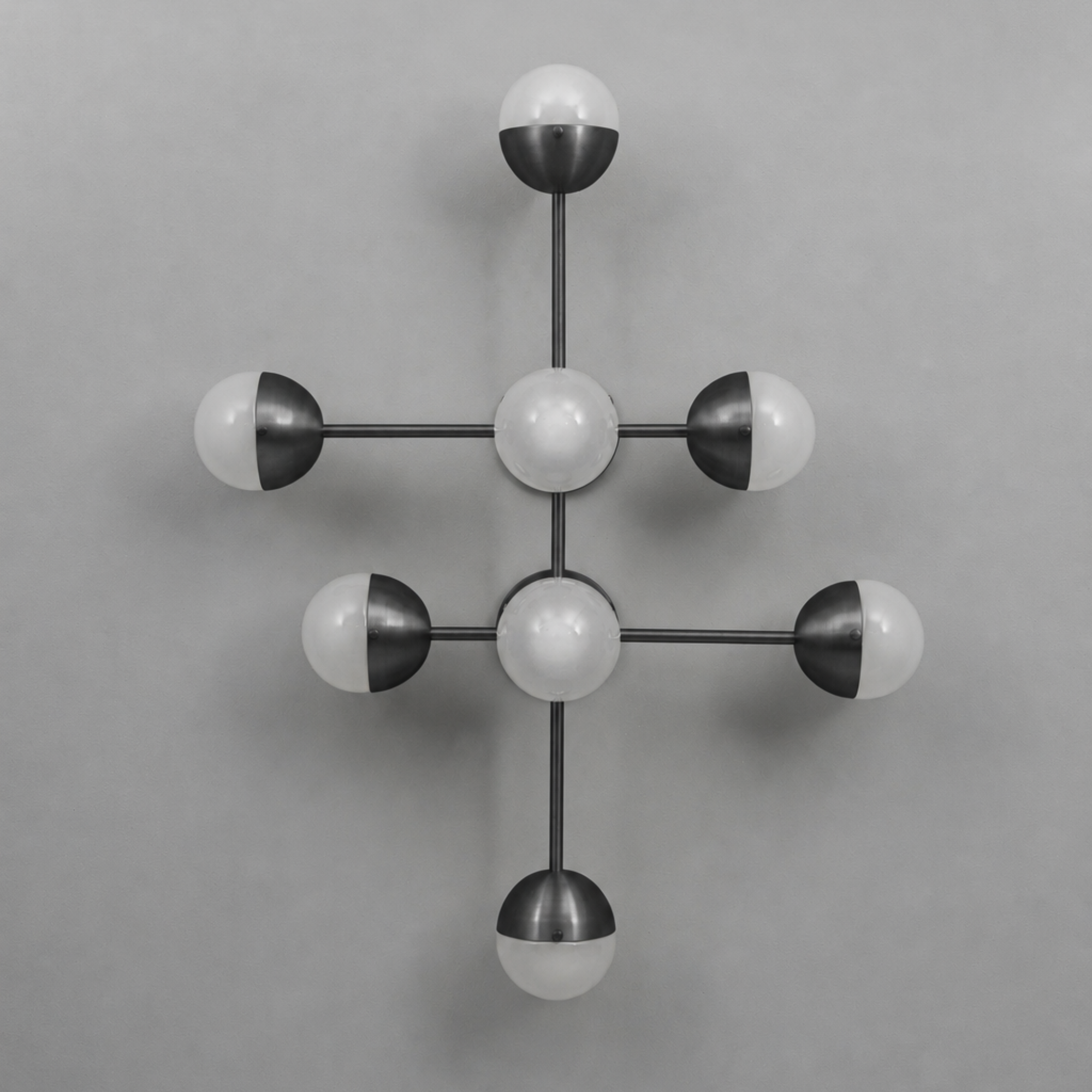 Schwung Molecule 8 Light Flush/Wall Sconce Light - Frosted Glass