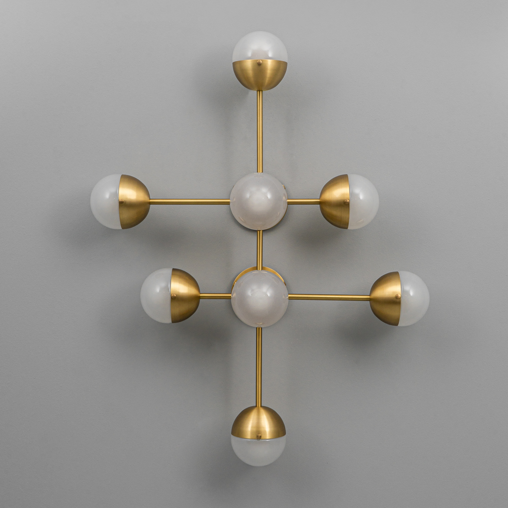 Schwung Molecule 8 Light Flush/Wall Sconce Light - Frosted Glass