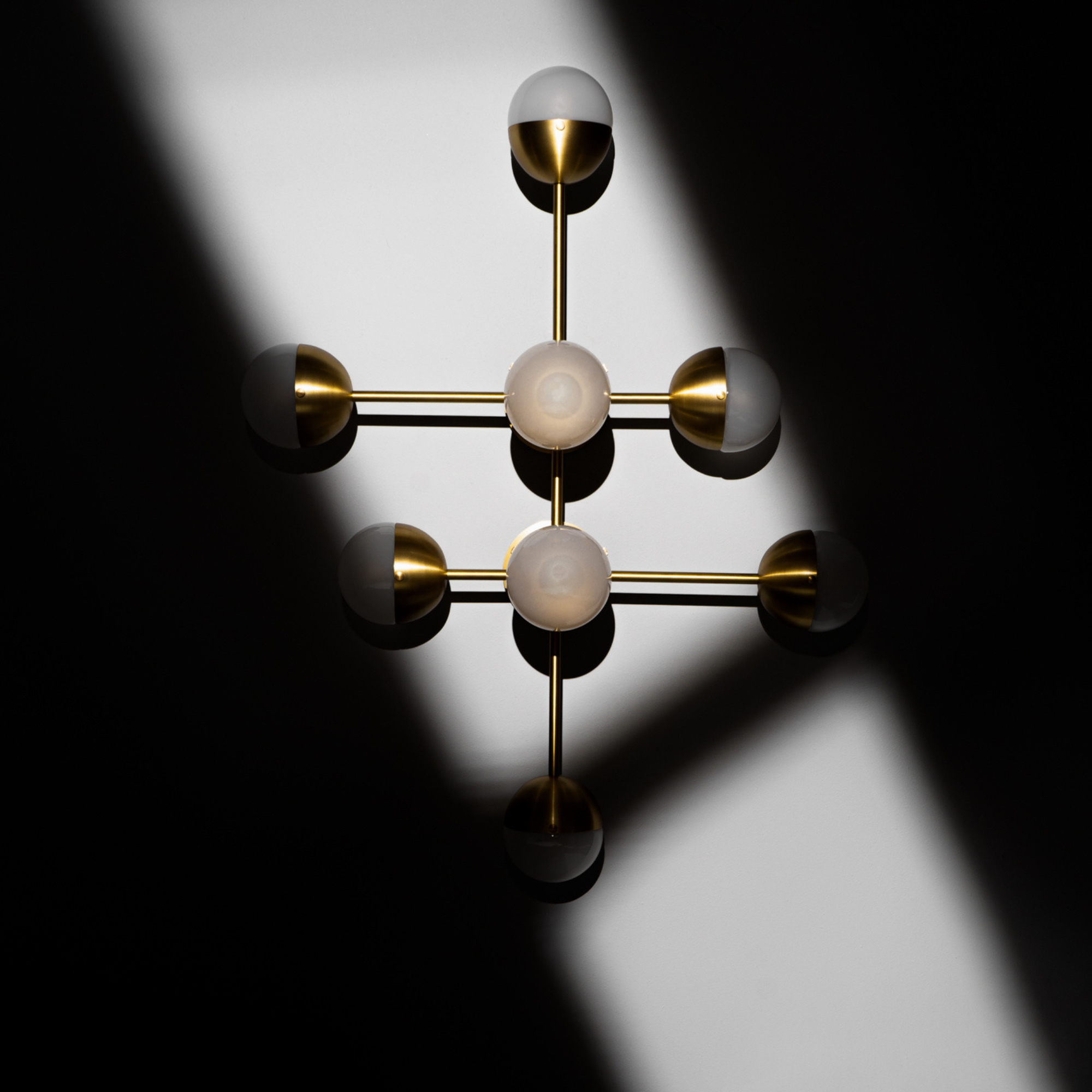 Schwung Molecule 8 Light Flush/Wall Sconce Light - Frosted Glass