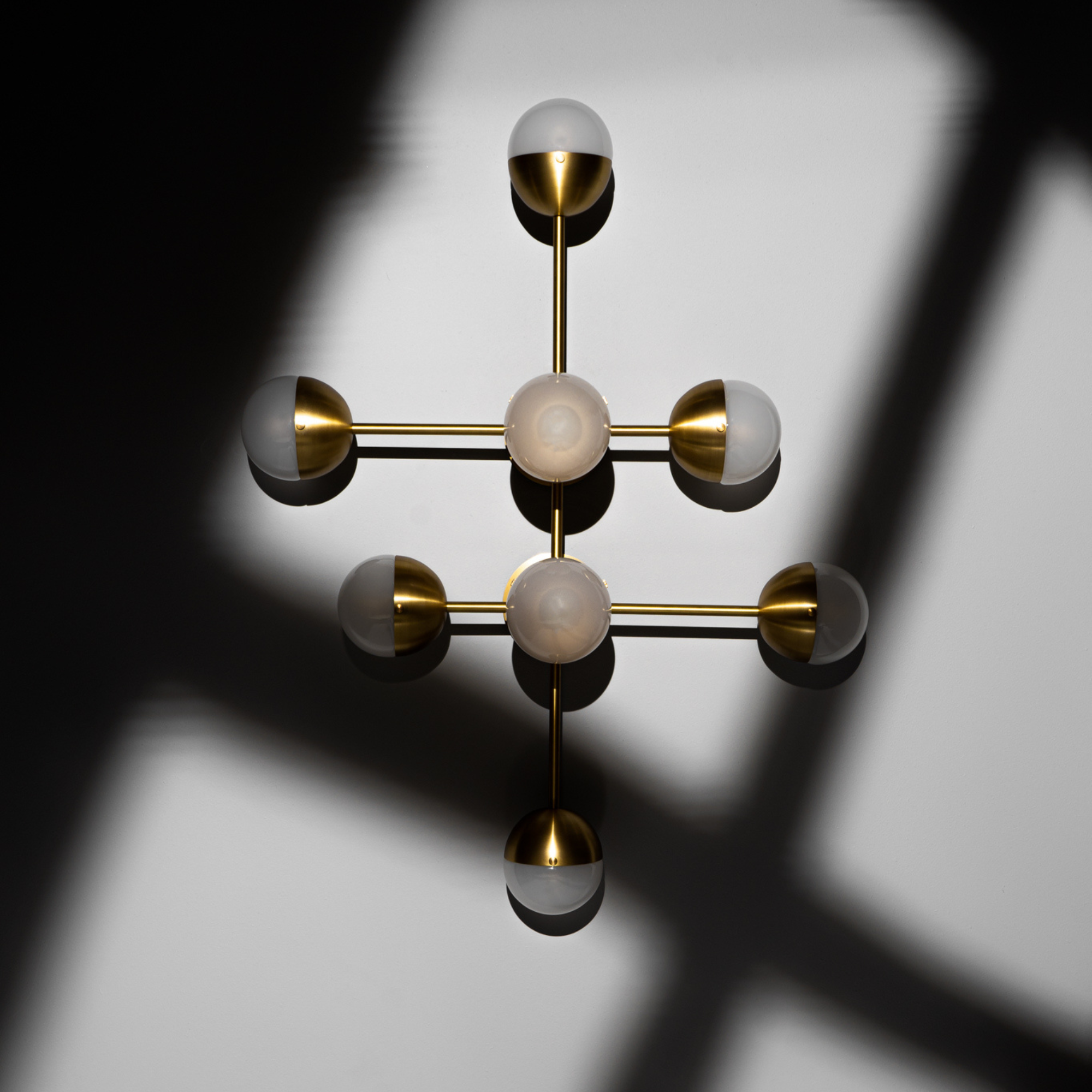 Schwung Molecule 8 Light Flush/Wall Sconce Light - Frosted Glass