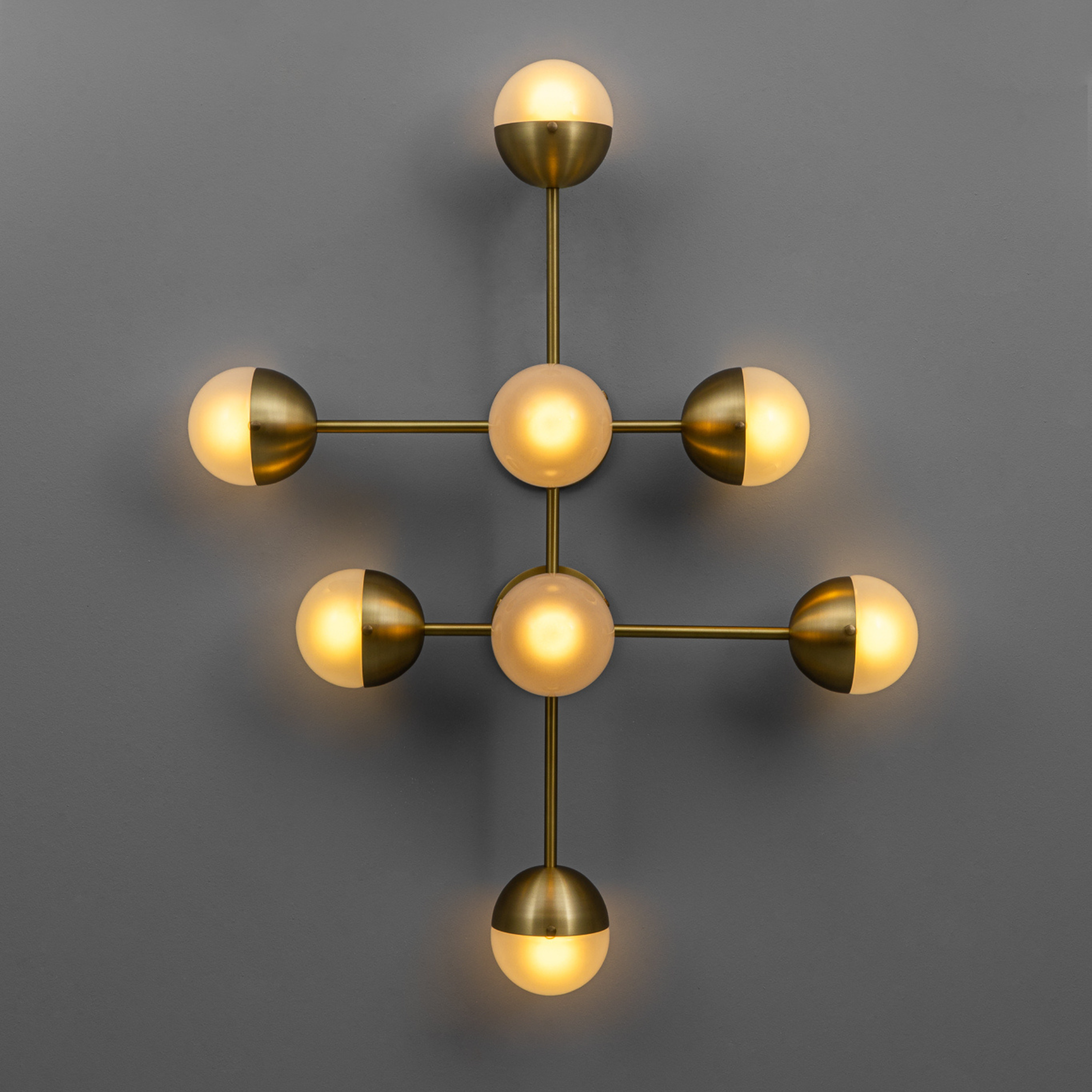 Schwung Molecule 8 Light Flush/Wall Sconce Light - Frosted Glass