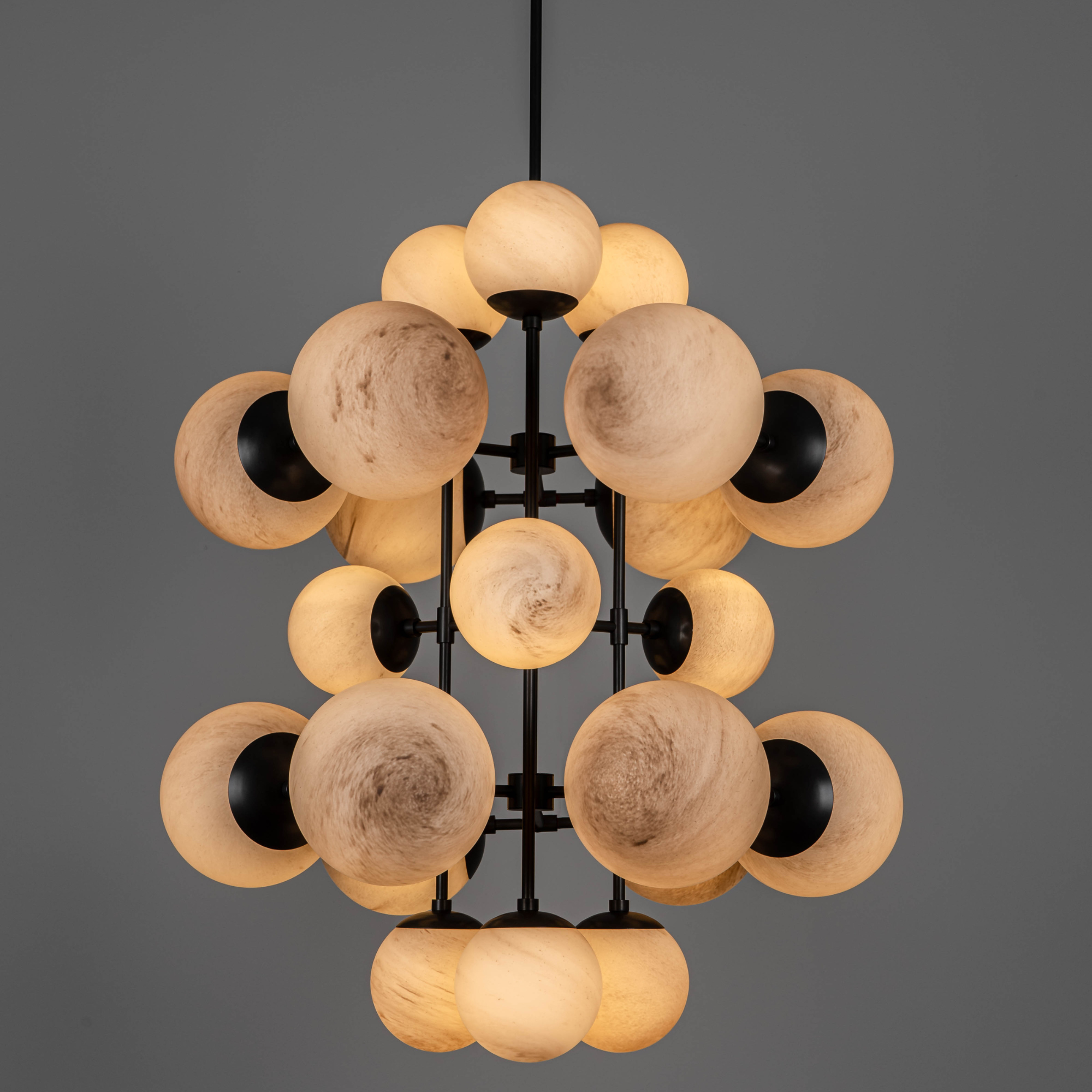 Schwung Glow 21 Light Chandelier - Marble Glass