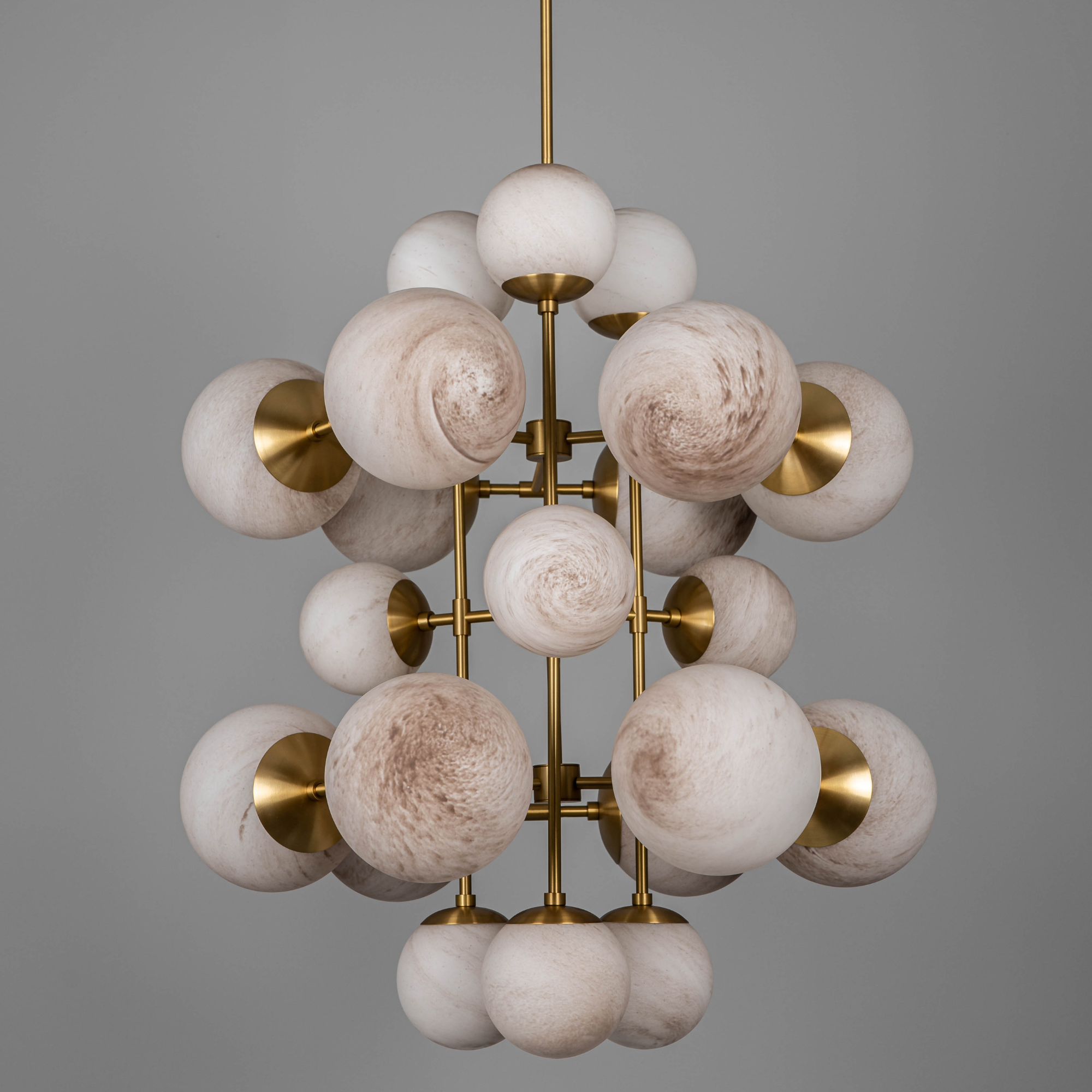 Schwung Glow 21 Light Chandelier - Marble Glass