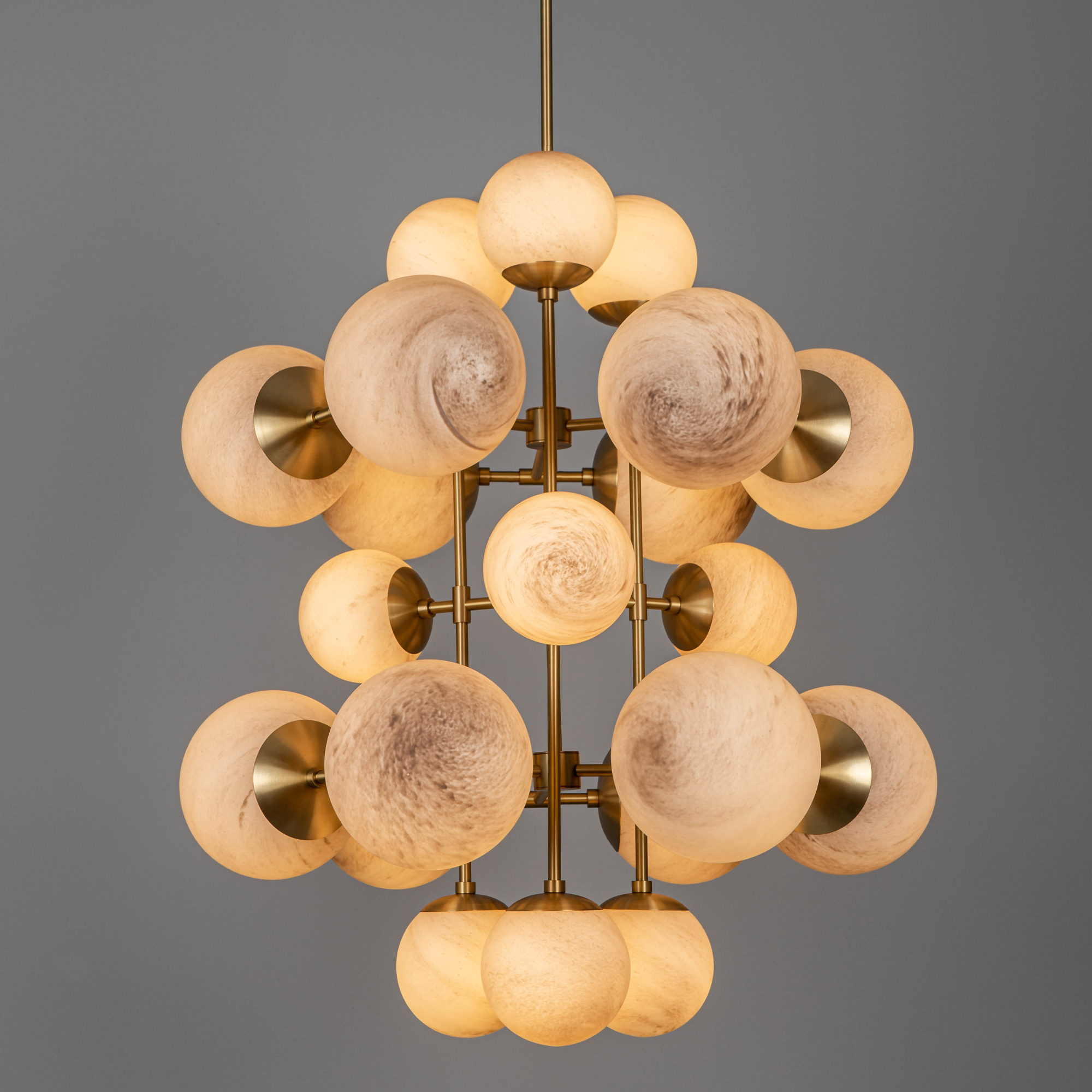 Schwung Glow 21 Light Chandelier - Marble Glass