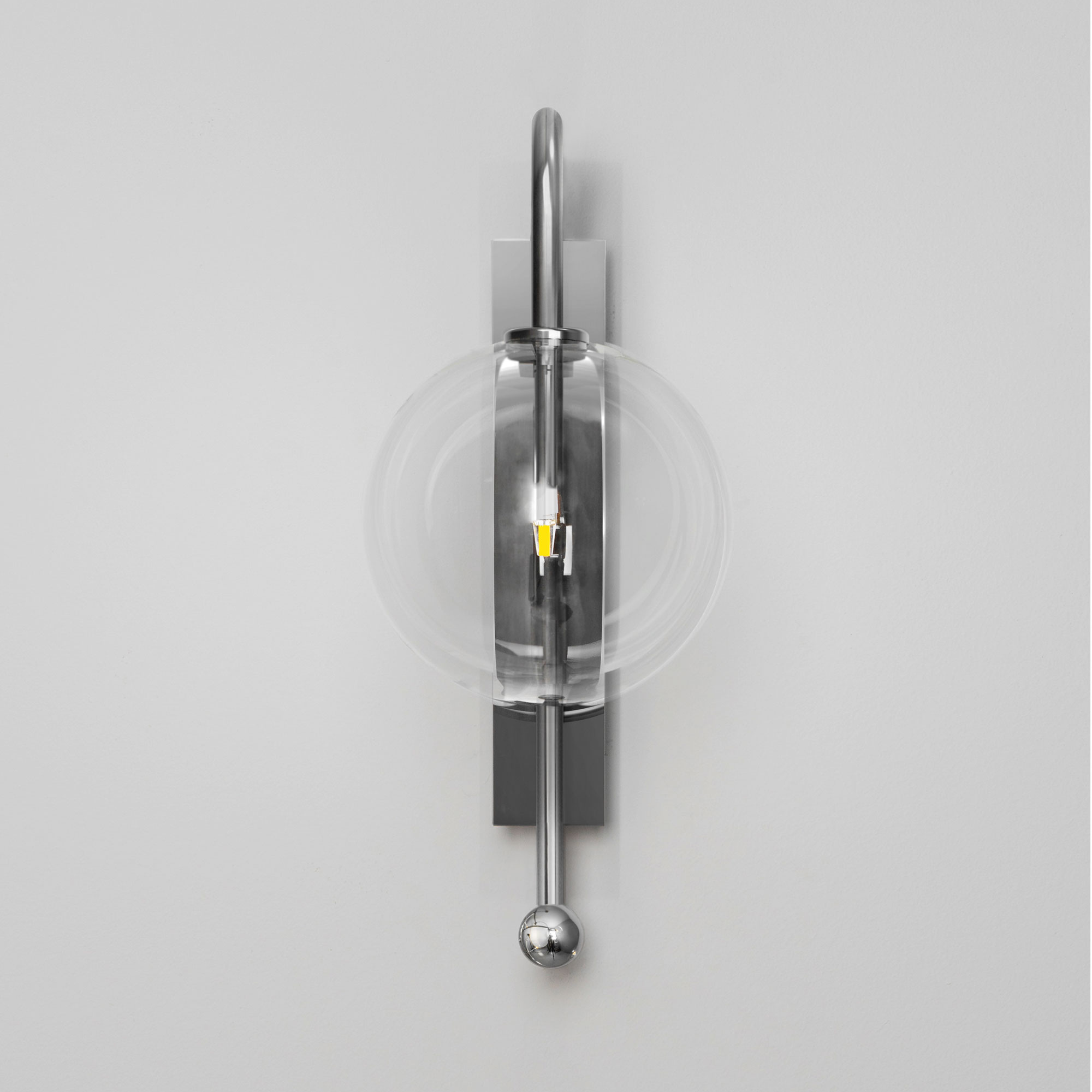 Schwung Naples Single Wall Sconce Light - Transparent Glass