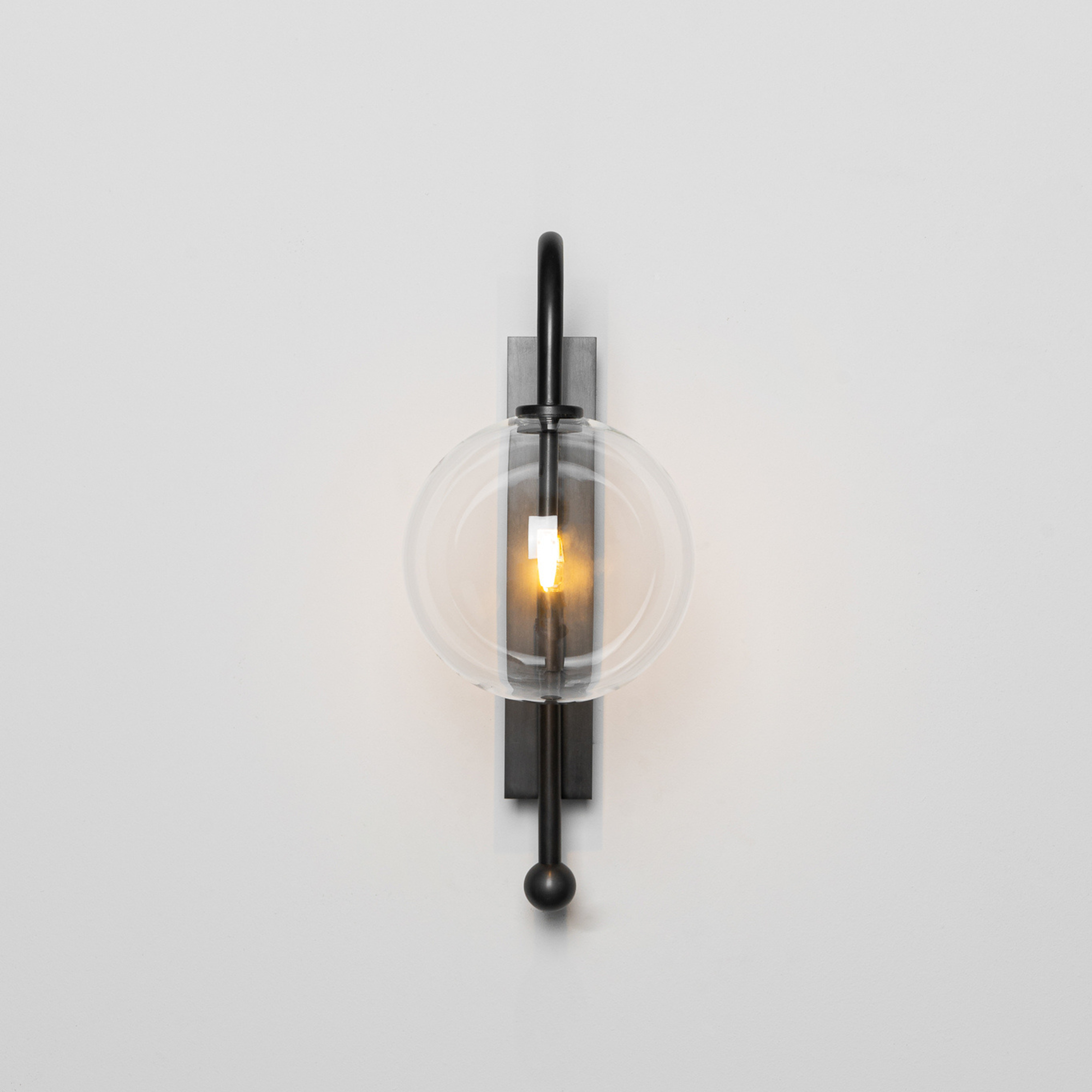 Schwung Naples Single Wall Sconce Light - Transparent Glass