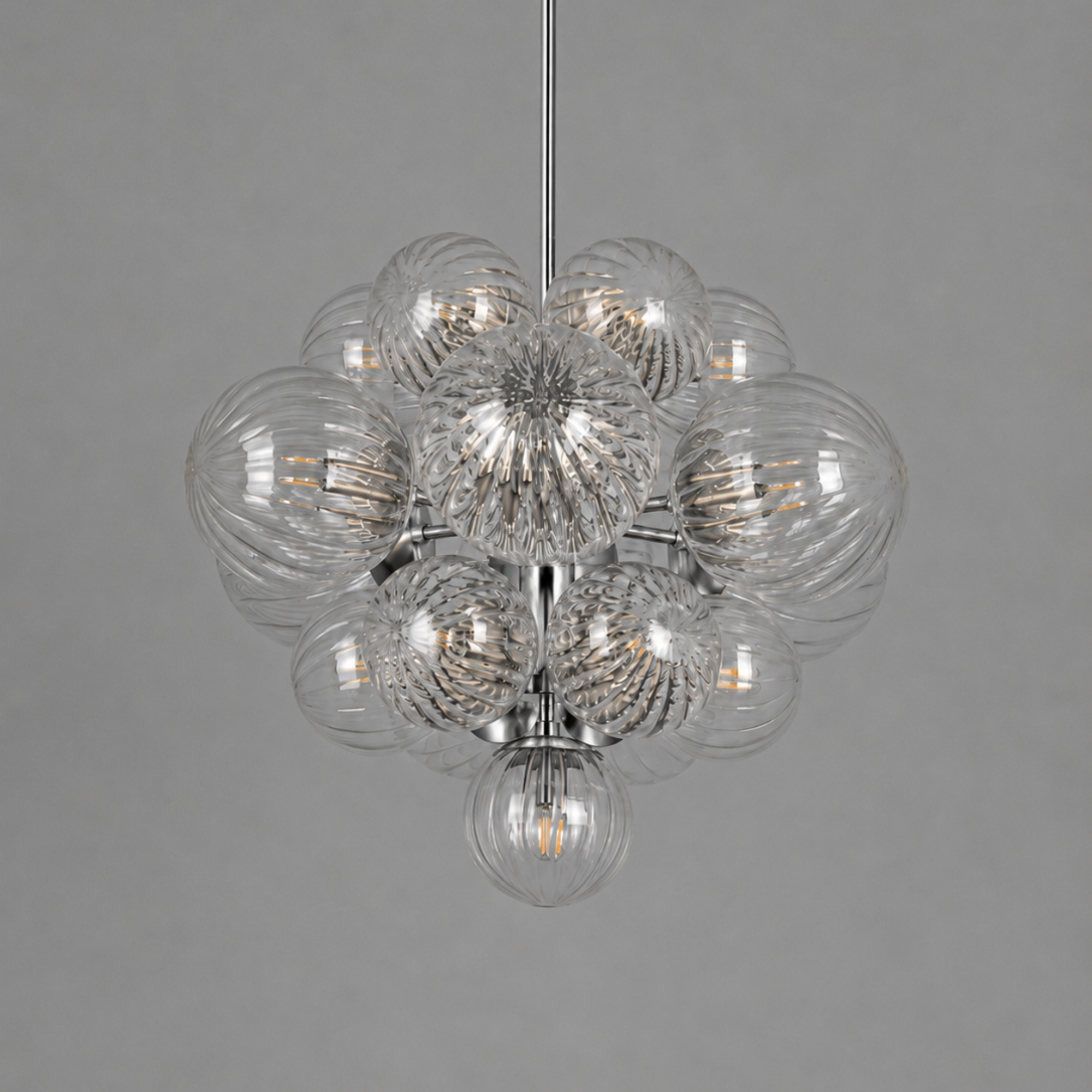 Schwung Nova 19 Light Chandelier - Dries Ribbon Glass
