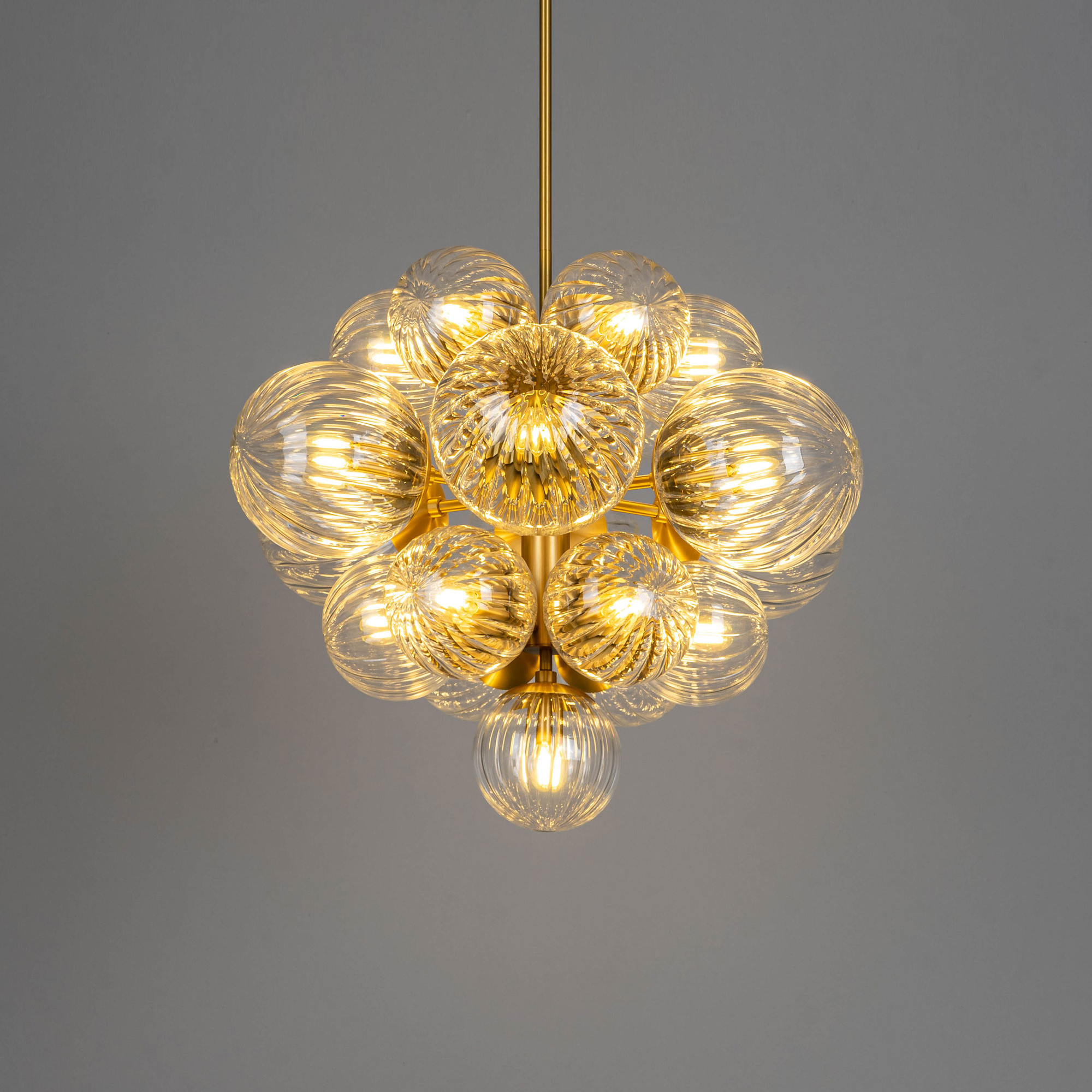 Schwung Nova 19 Light Chandelier - Dries Ribbon Glass