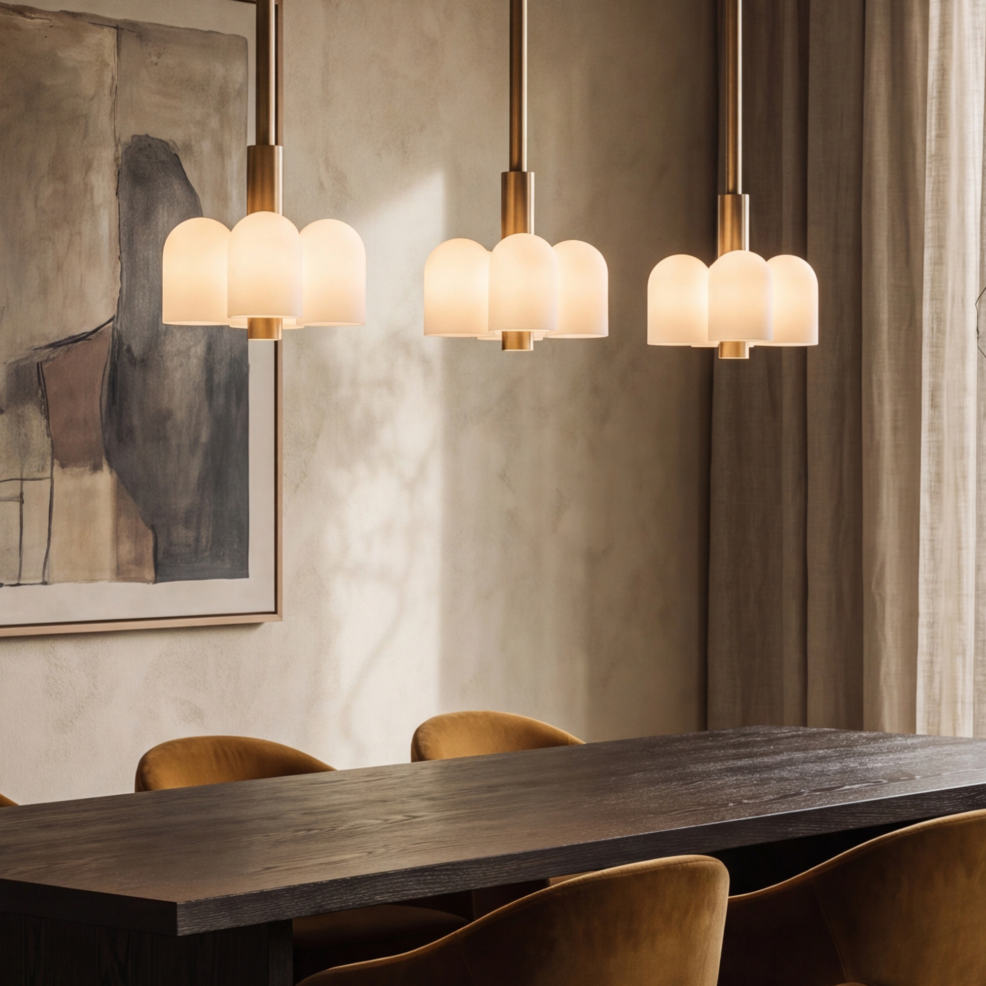 Schwung Odyssey 6 Light Pendant - Opal Mat Glass