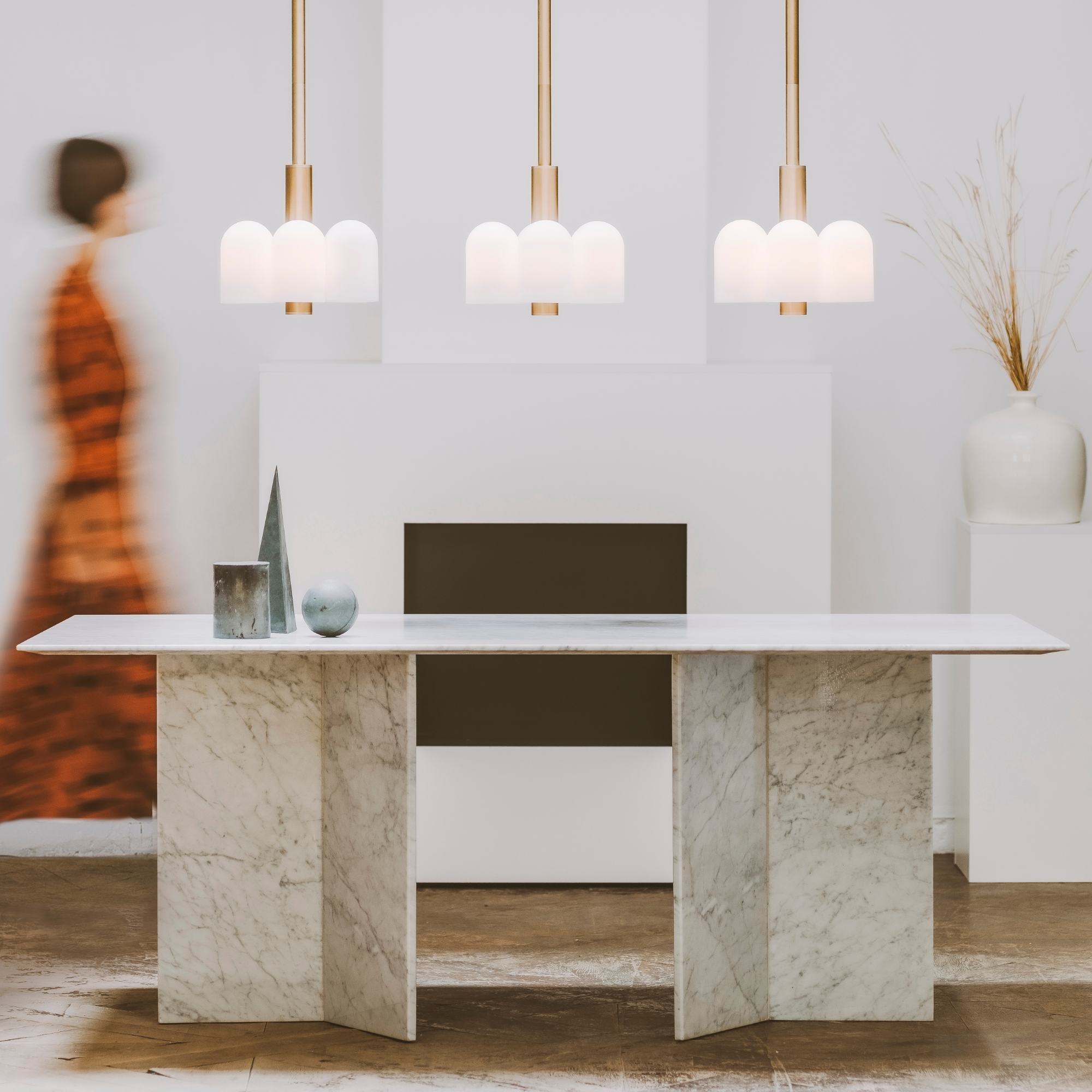Schwung Odyssey 6 Light Pendant - Opal Mat Glass