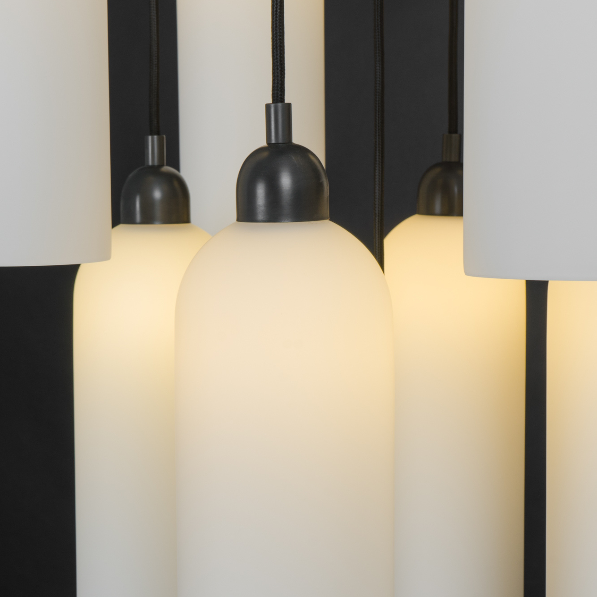 Schwung Odyssey Cluster 9 Light Chandelier - Opal Mat Glass