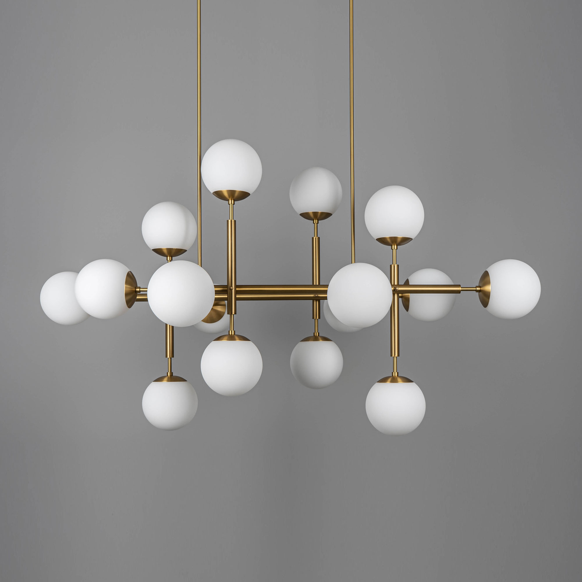 Schwung Riegel 16 Light Chandelier - Opal Mat Glass