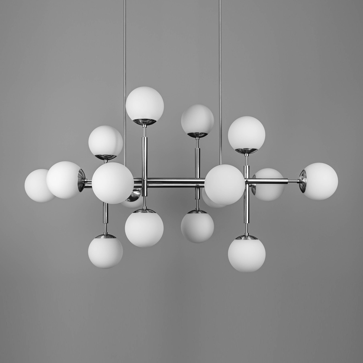 Schwung Riegel 16 Light Chandelier - Opal Mat Glass