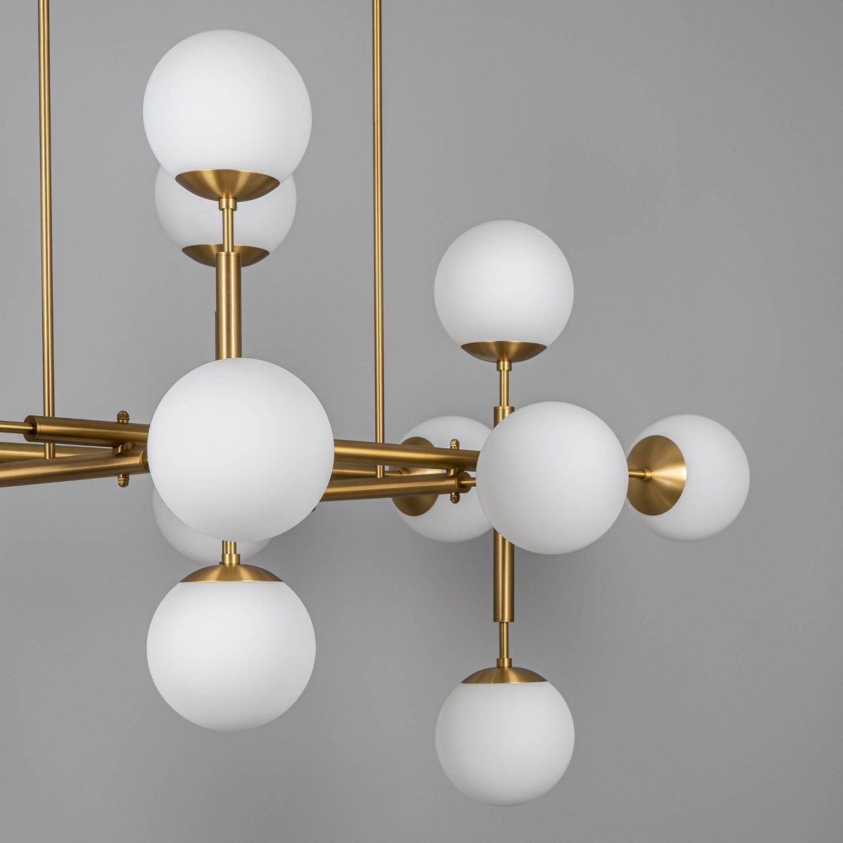 Schwung Riegel 16 Light Chandelier - Opal Mat Glass