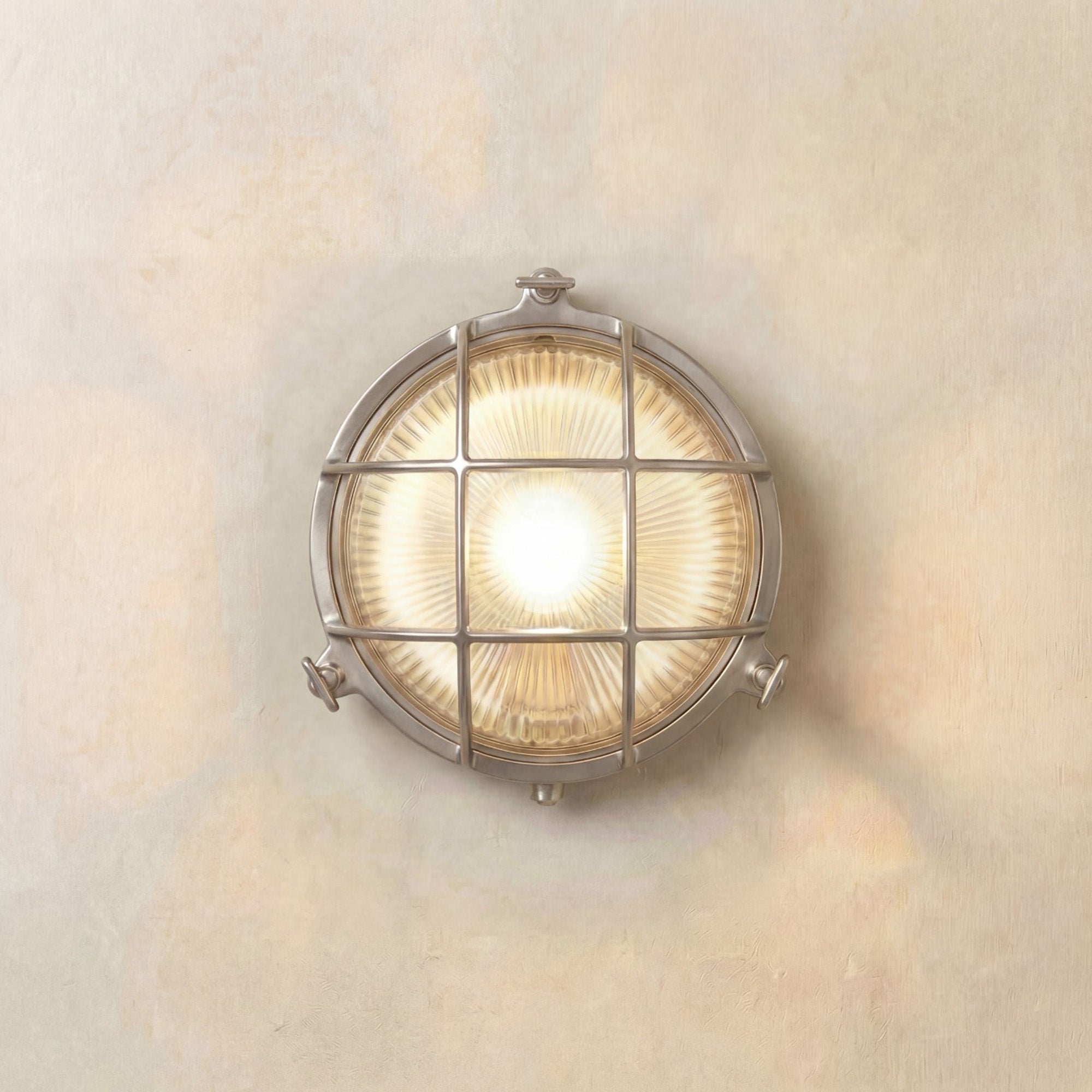 Navigator Small Porthole Bulkhead Wall Light - Satin Nickel