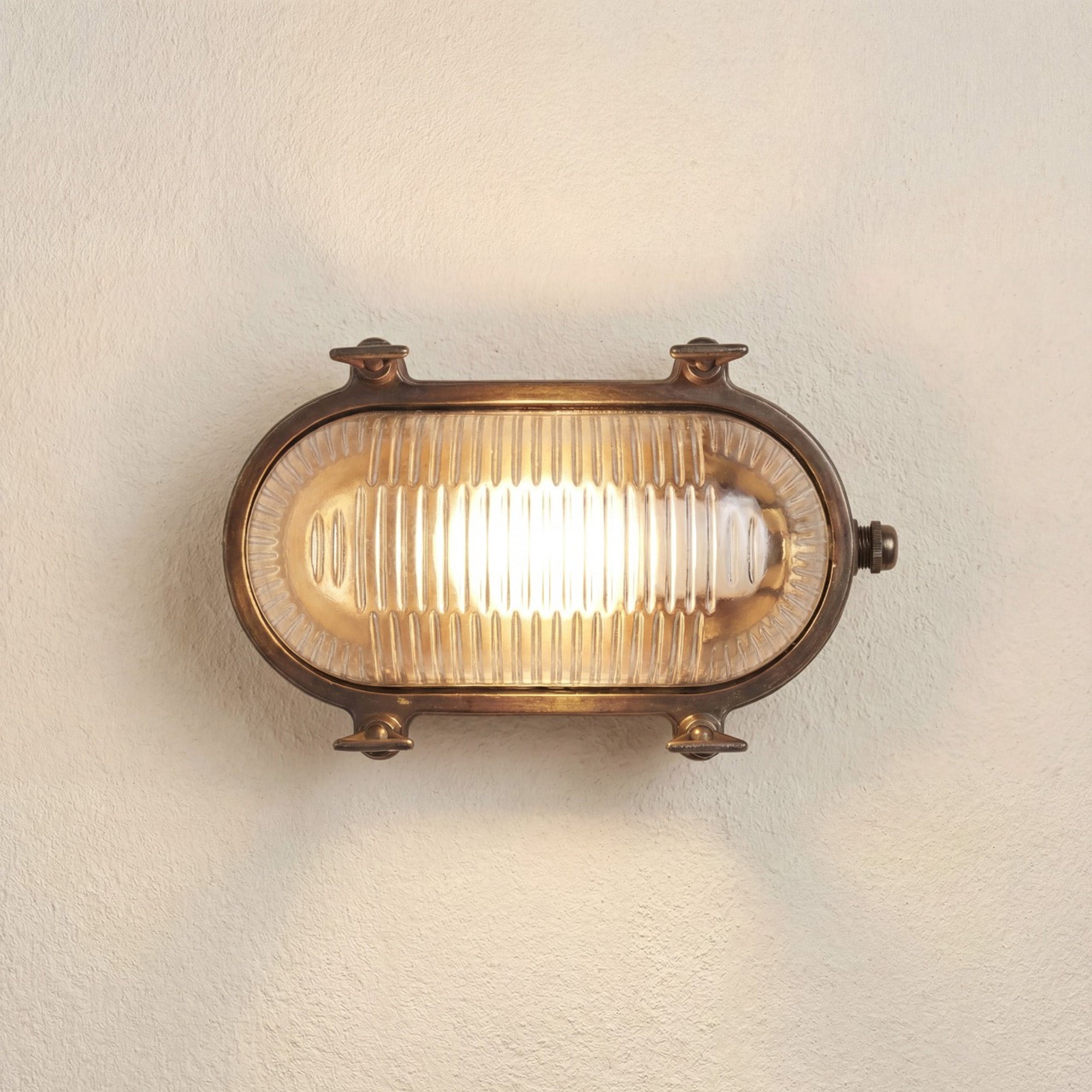 Navigator Small Siren Bulkhead Wall Light - Antique Brass
