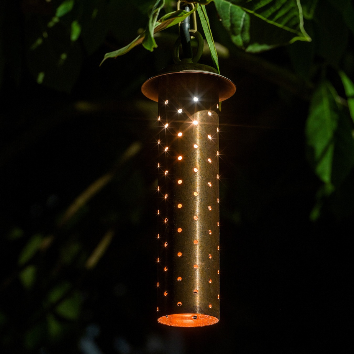 Close up of Moonlight Design's Starry Hanging Outdoor Light